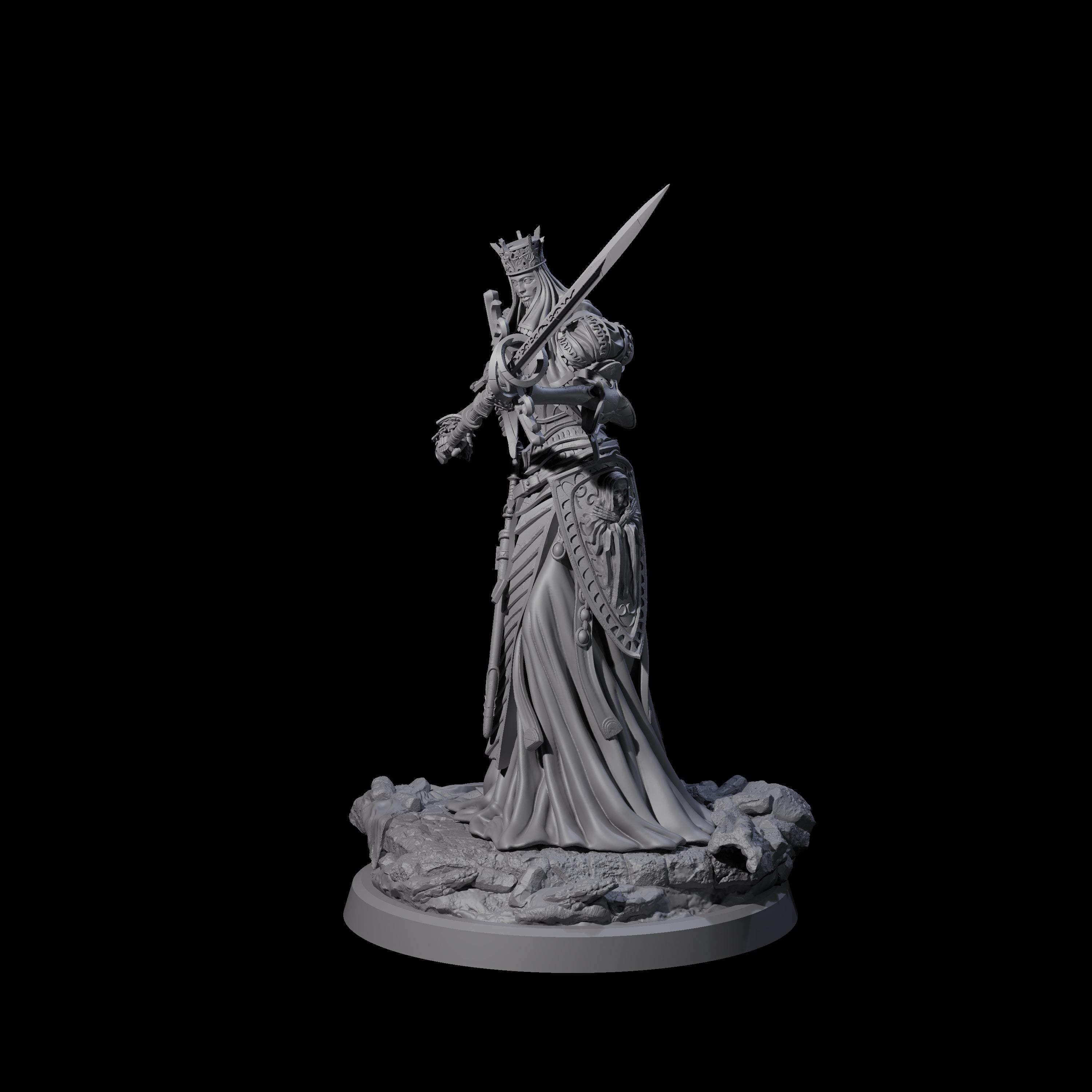 Fallen Aasimar Paladin B Miniature for Dungeons and Dragons, Pathfinder or other TTRPGs