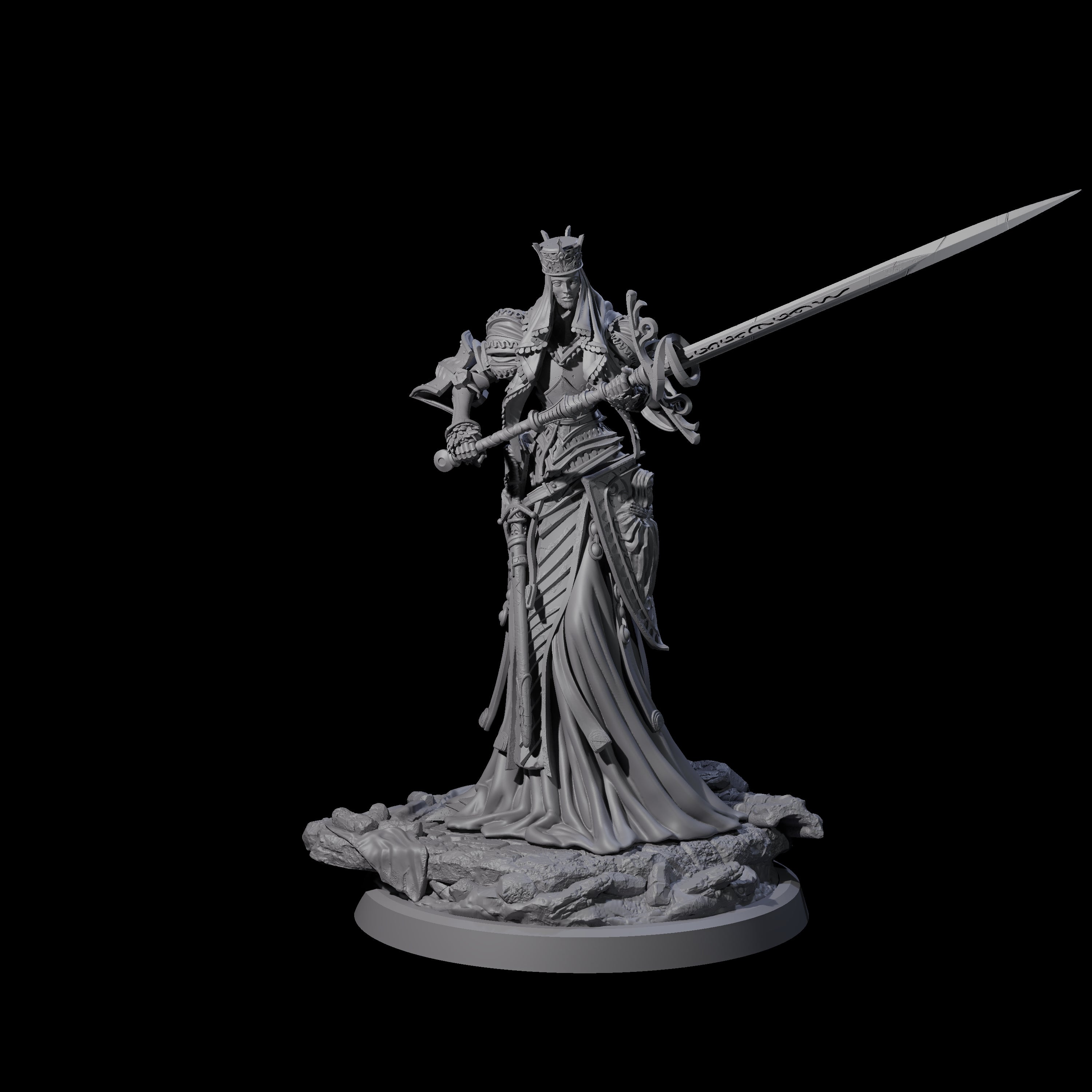 Fallen Aasimar Paladin B Miniature for Dungeons and Dragons, Pathfinder or other TTRPGs