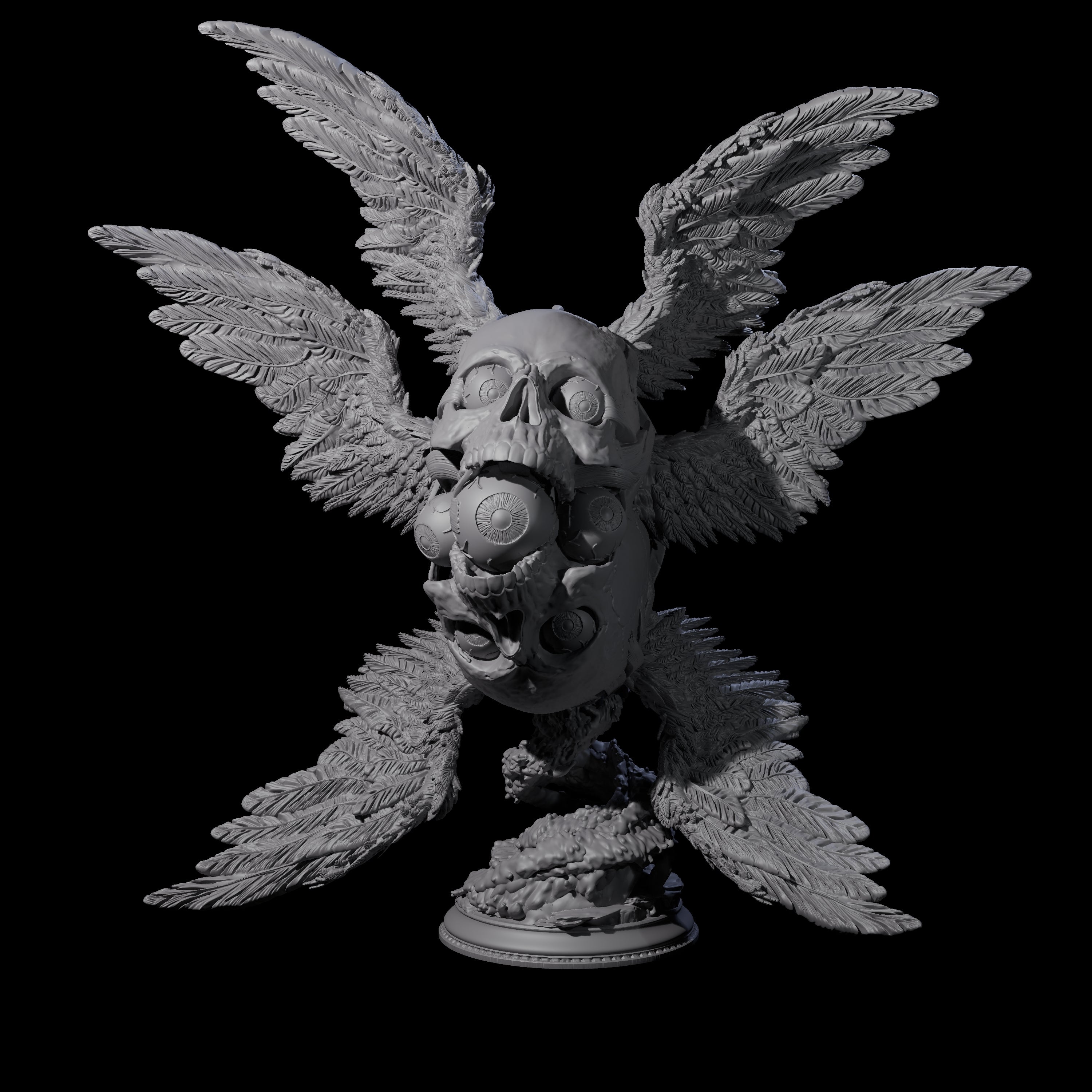 Fallen Death Angel Miniature for Dungeons and Dragons, Pathfinder or other TTRPGs