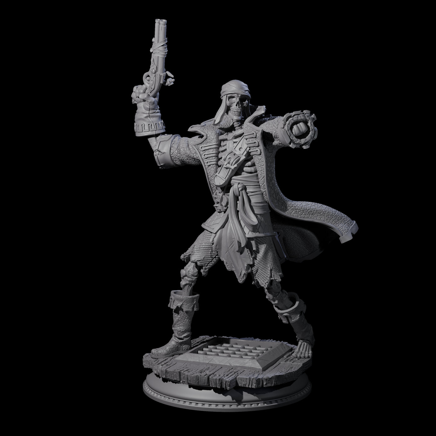 Falling Apart Pirate Skeleton Scallywag B Miniature for Dungeons and Dragons, Pathfinder or other TTRPGs