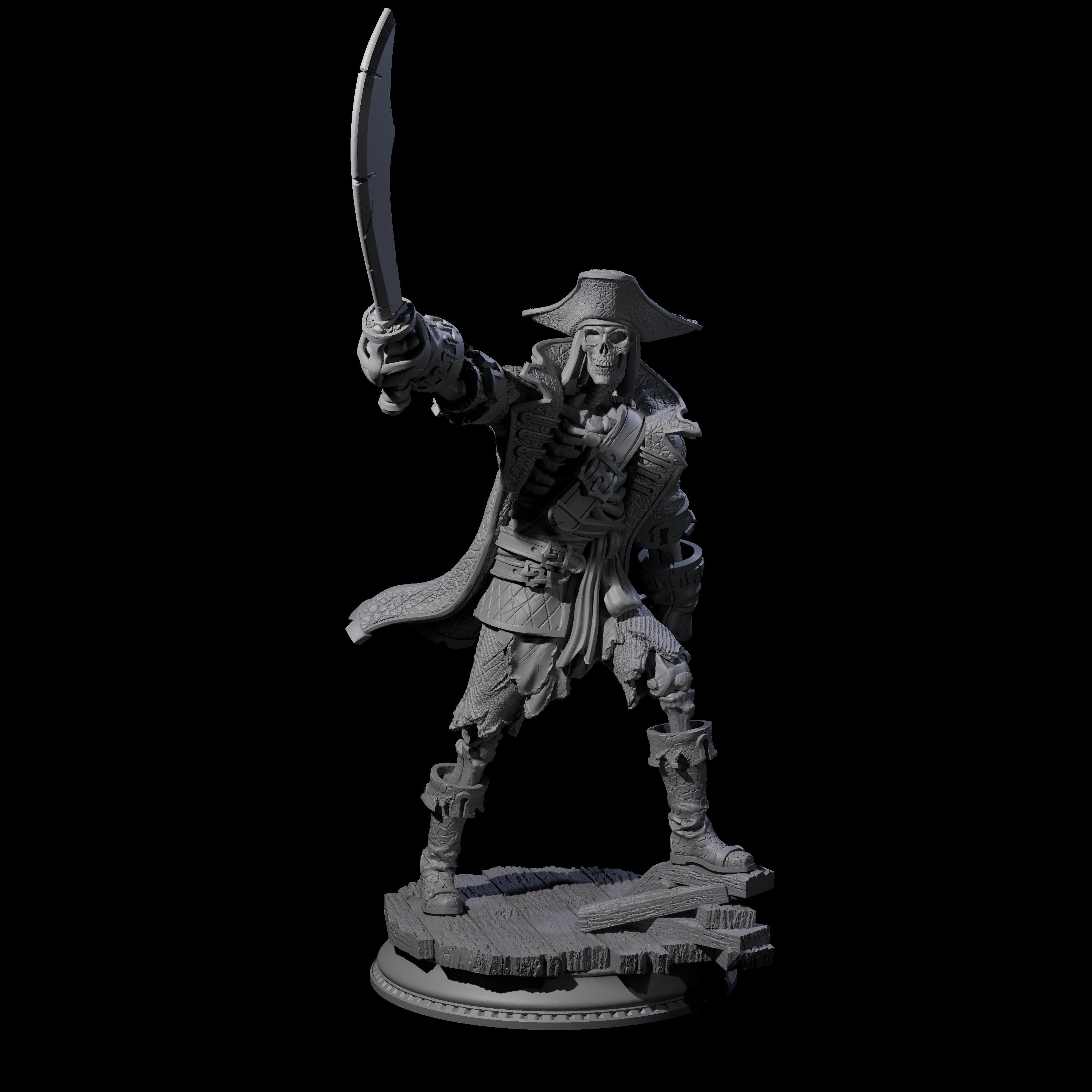 Falling Apart Pirate Skeleton Scallywag C Miniature for Dungeons and Dragons, Pathfinder or other TTRPGs