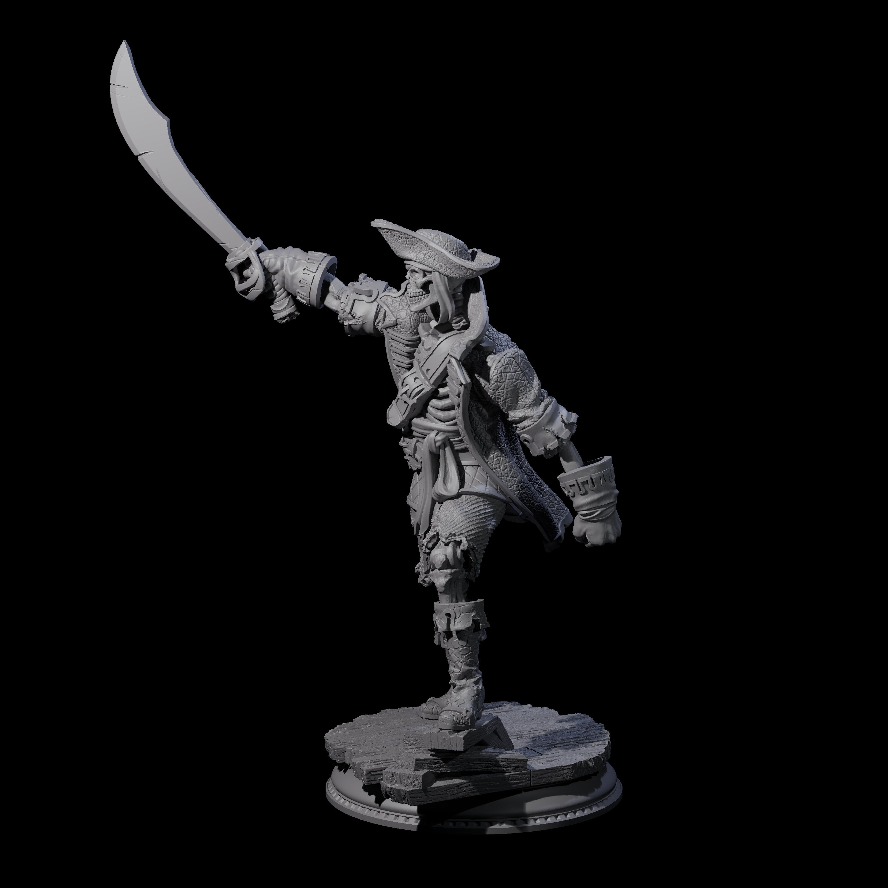 Falling Apart Pirate Skeleton Scallywag C Miniature for Dungeons and Dragons, Pathfinder or other TTRPGs
