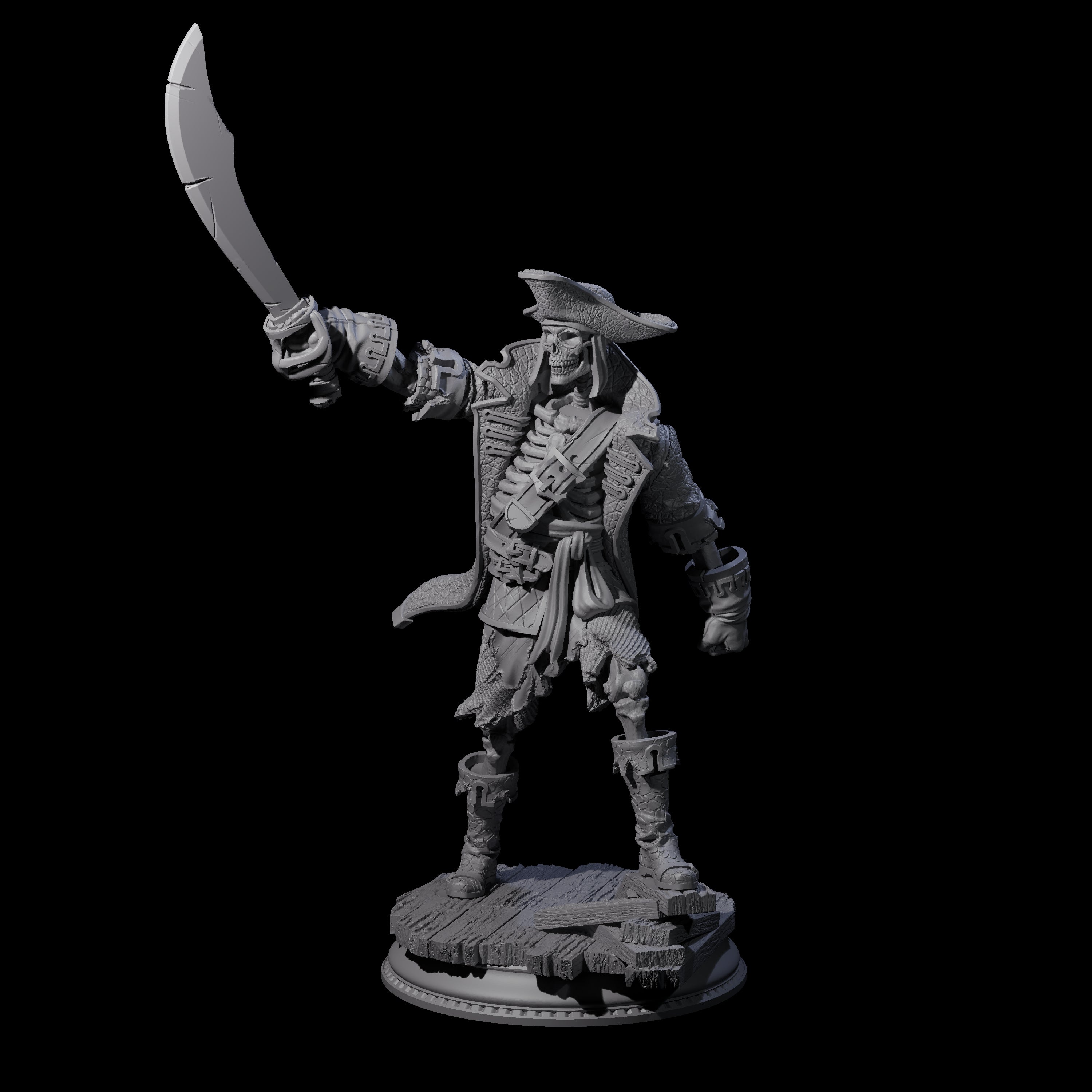 Falling Apart Pirate Skeleton Scallywag C Miniature for Dungeons and Dragons, Pathfinder or other TTRPGs