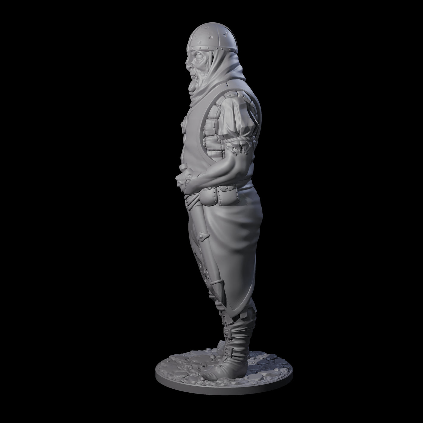Falling Apart Zombie Soldier C Miniature for Dungeons and Dragons, Pathfinder or other TTRPGs