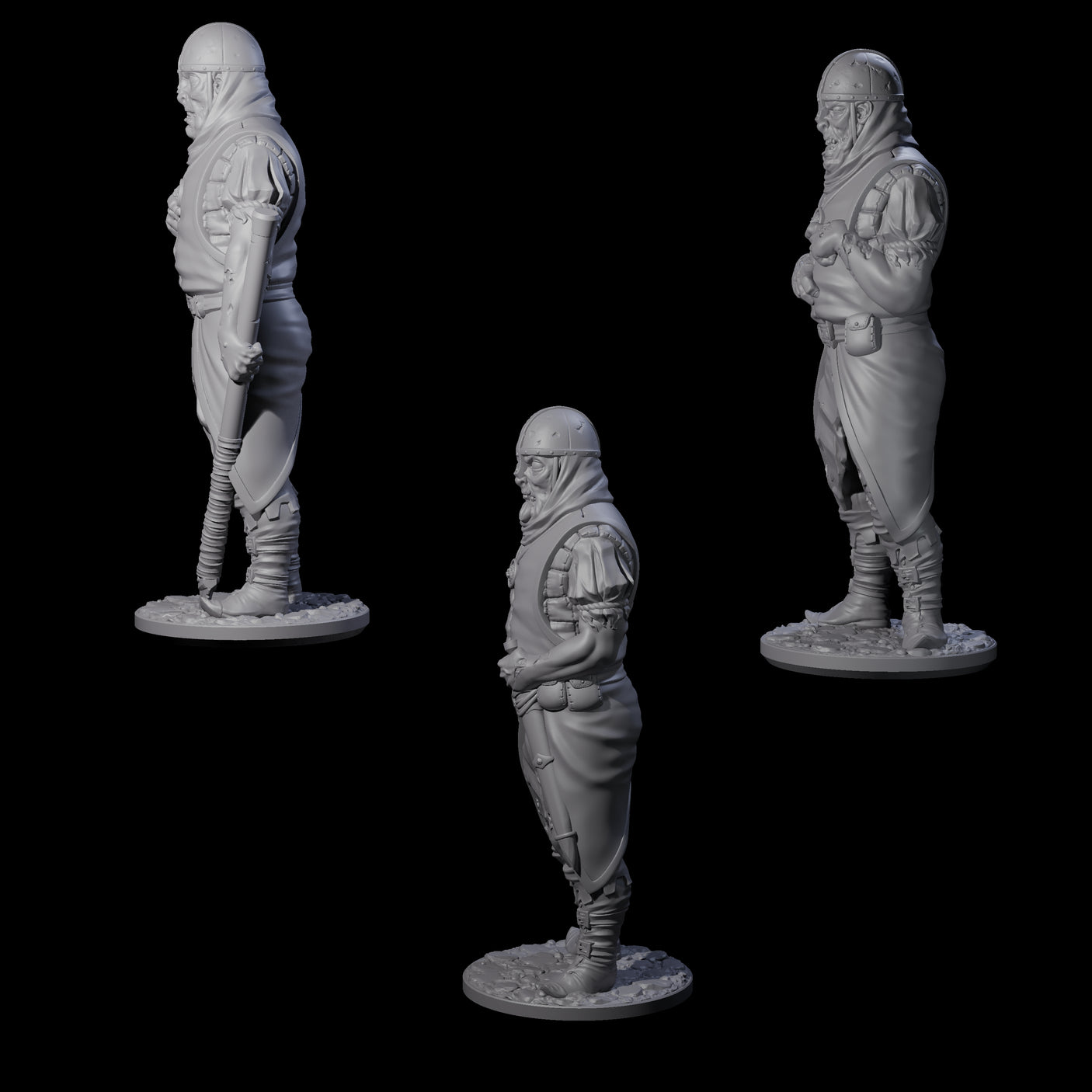 Falling Apart Zombie Soldiers Miniature for Dungeons and Dragons, Pathfinder or other TTRPGs