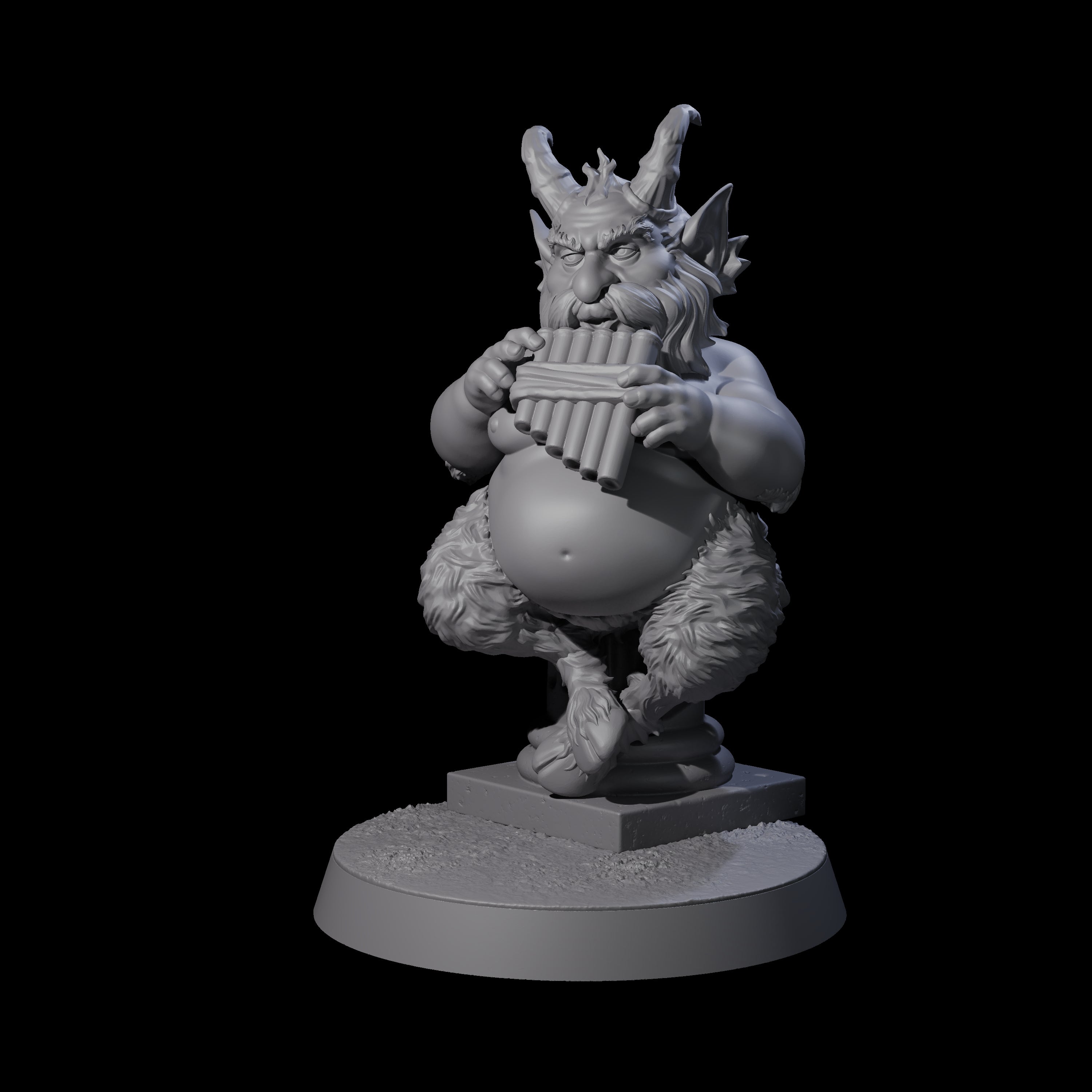 Fat Mischievous Satyr A Miniature for Dungeons and Dragons, Pathfinder or other TTRPGs