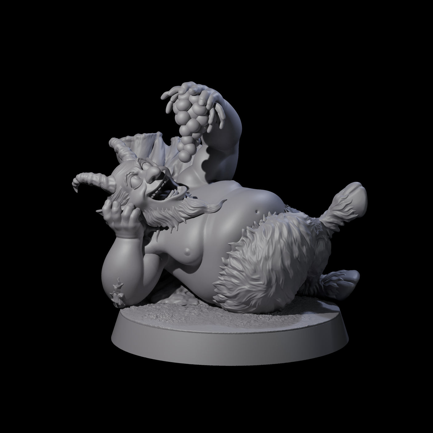 Fat Mischievous Satyr B Miniature for Dungeons and Dragons, Pathfinder or other TTRPGs