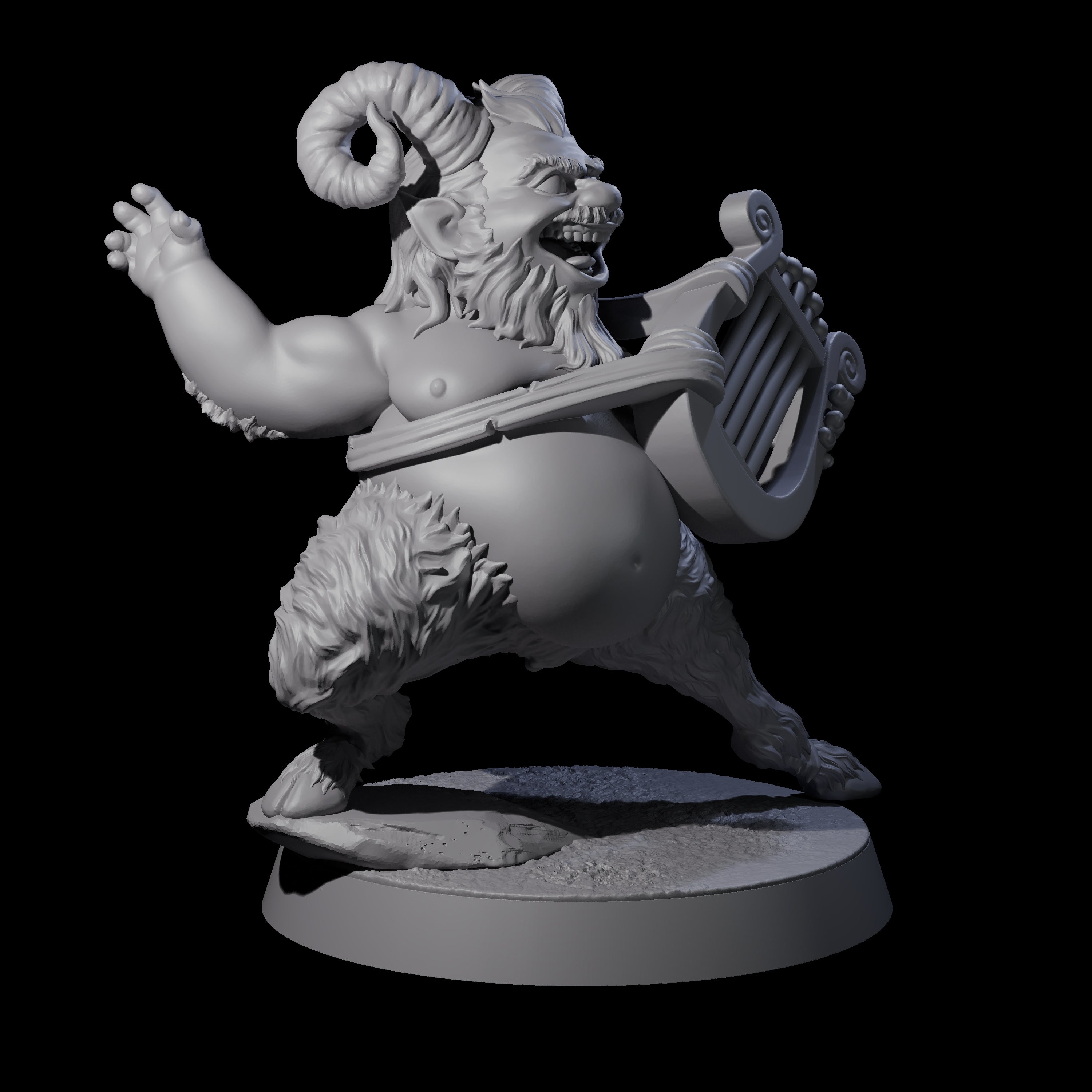 Fat Mischievous Satyr C Miniature for Dungeons and Dragons, Pathfinder or other TTRPGs