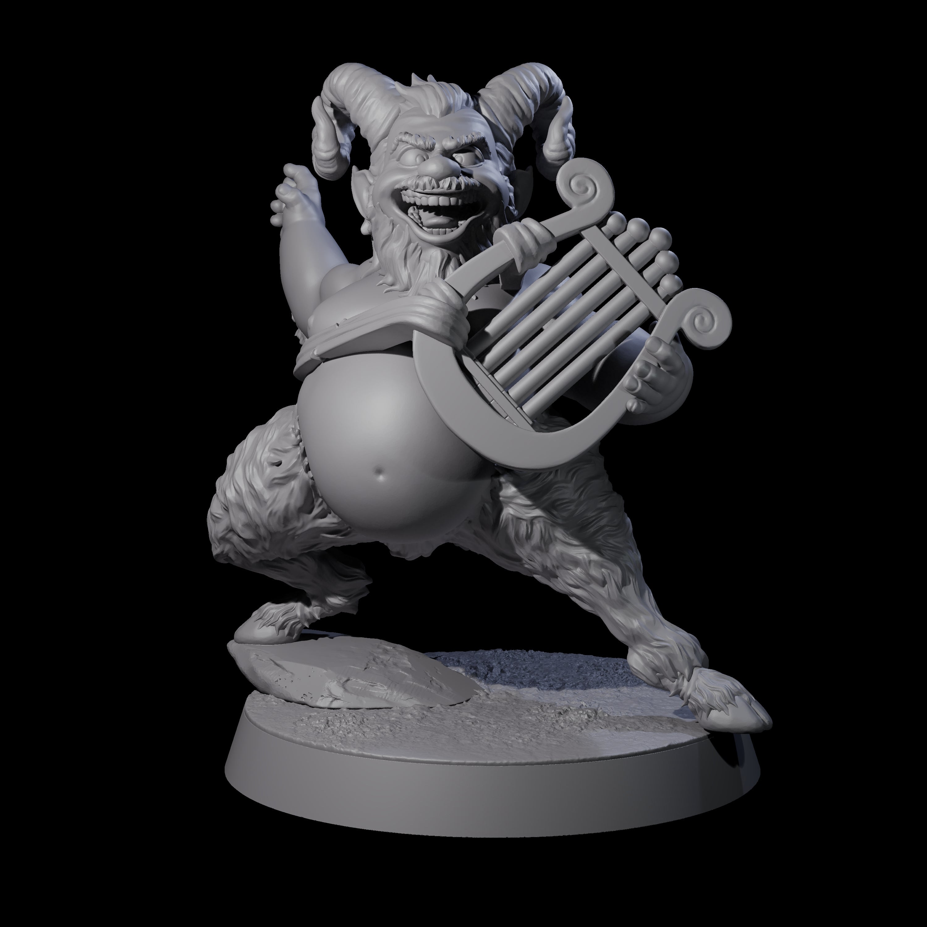 Fat Mischievous Satyr C Miniature for Dungeons and Dragons, Pathfinder or other TTRPGs