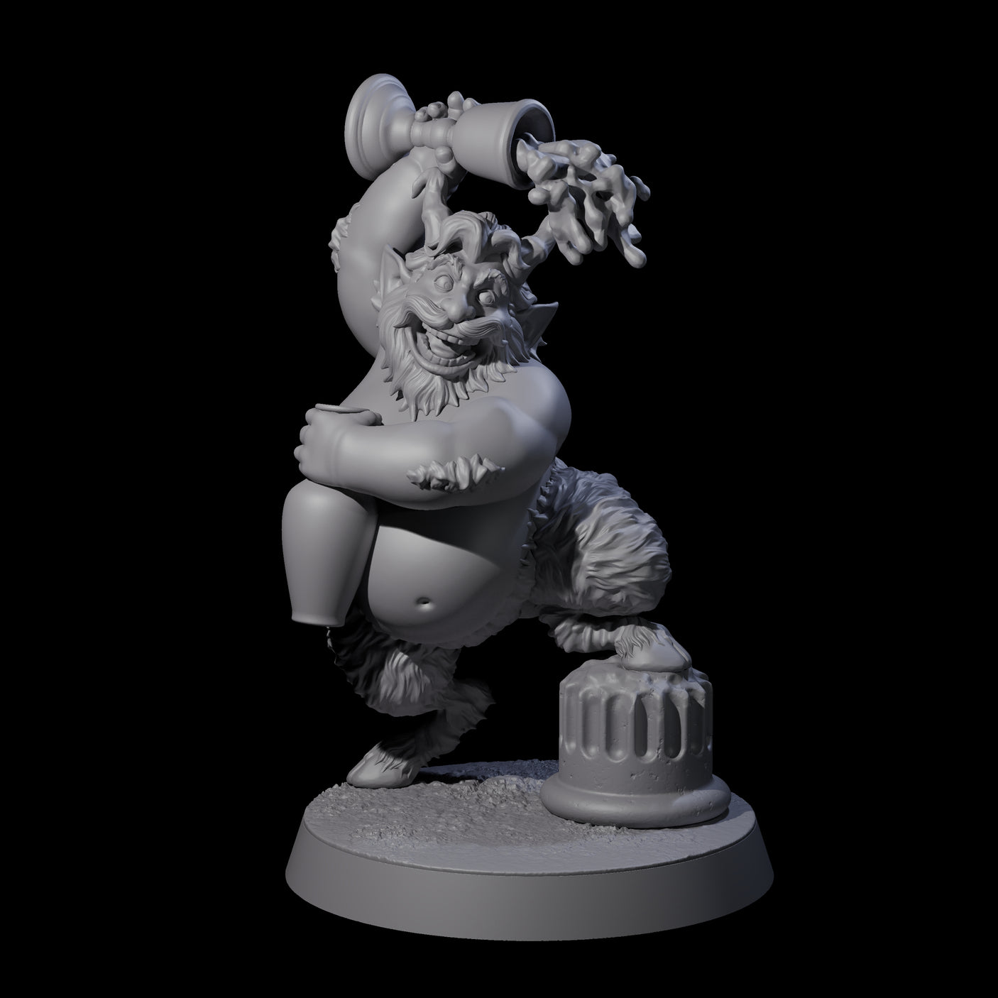 Fat Mischievous Satyr D Miniature for Dungeons and Dragons, Pathfinder or other TTRPGs