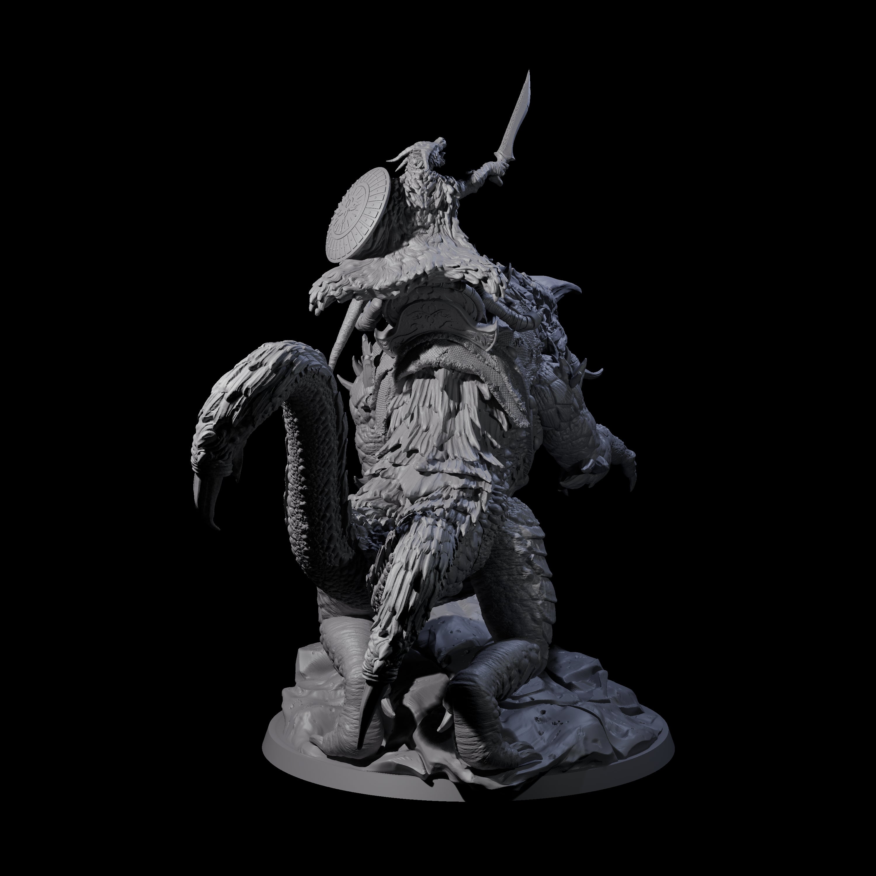 Fearless Kobold General on Siege Drake Miniature for Dungeons and Dragons, Pathfinder or other TTRPGs
