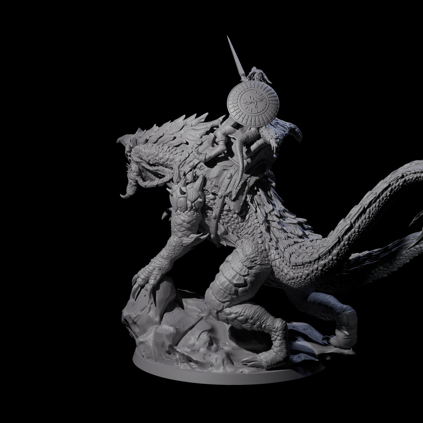 Fearless Kobold General on Siege Drake Miniature for Dungeons and Dragons, Pathfinder or other TTRPGs