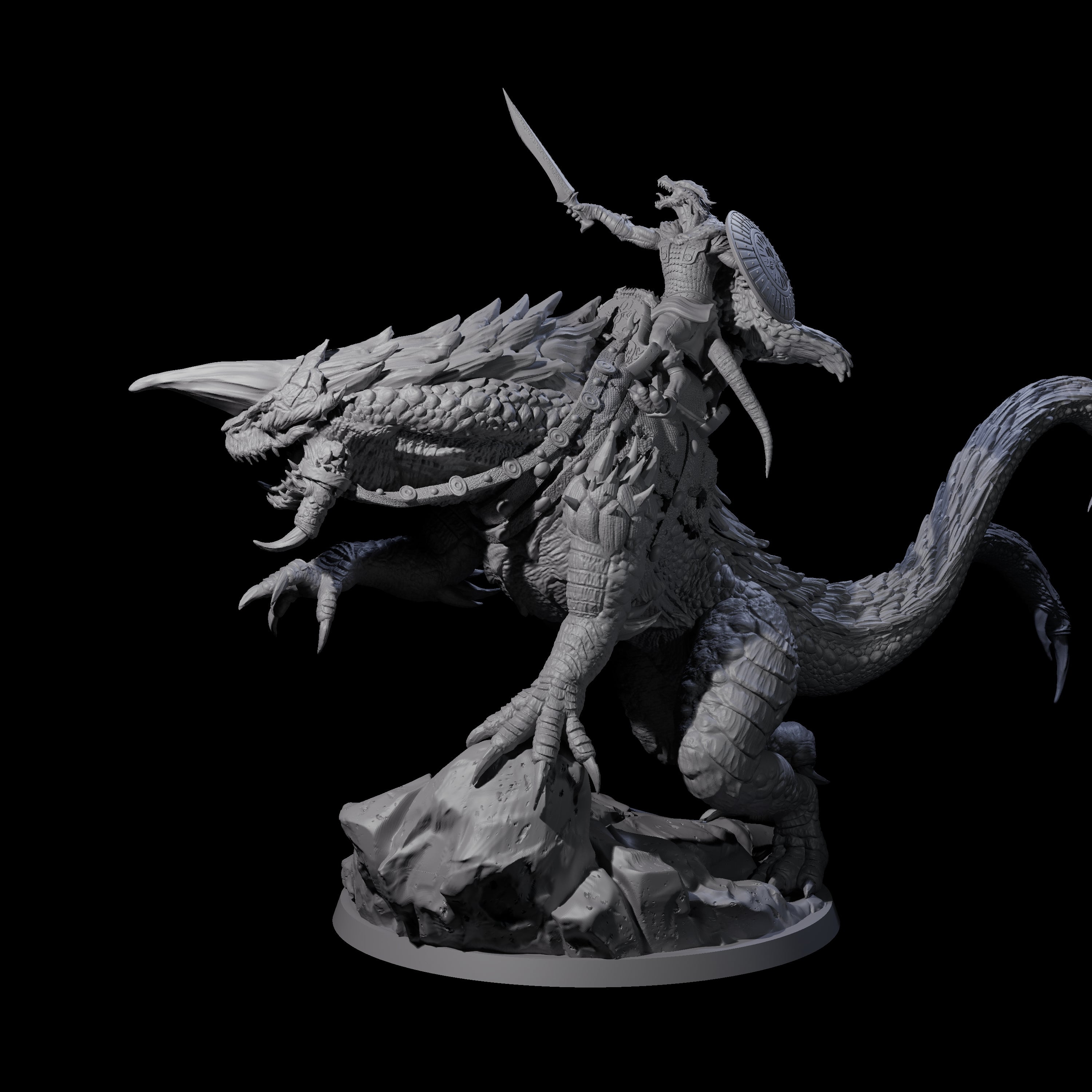 Fearless Kobold General on Siege Drake Miniature for Dungeons and Dragons, Pathfinder or other TTRPGs