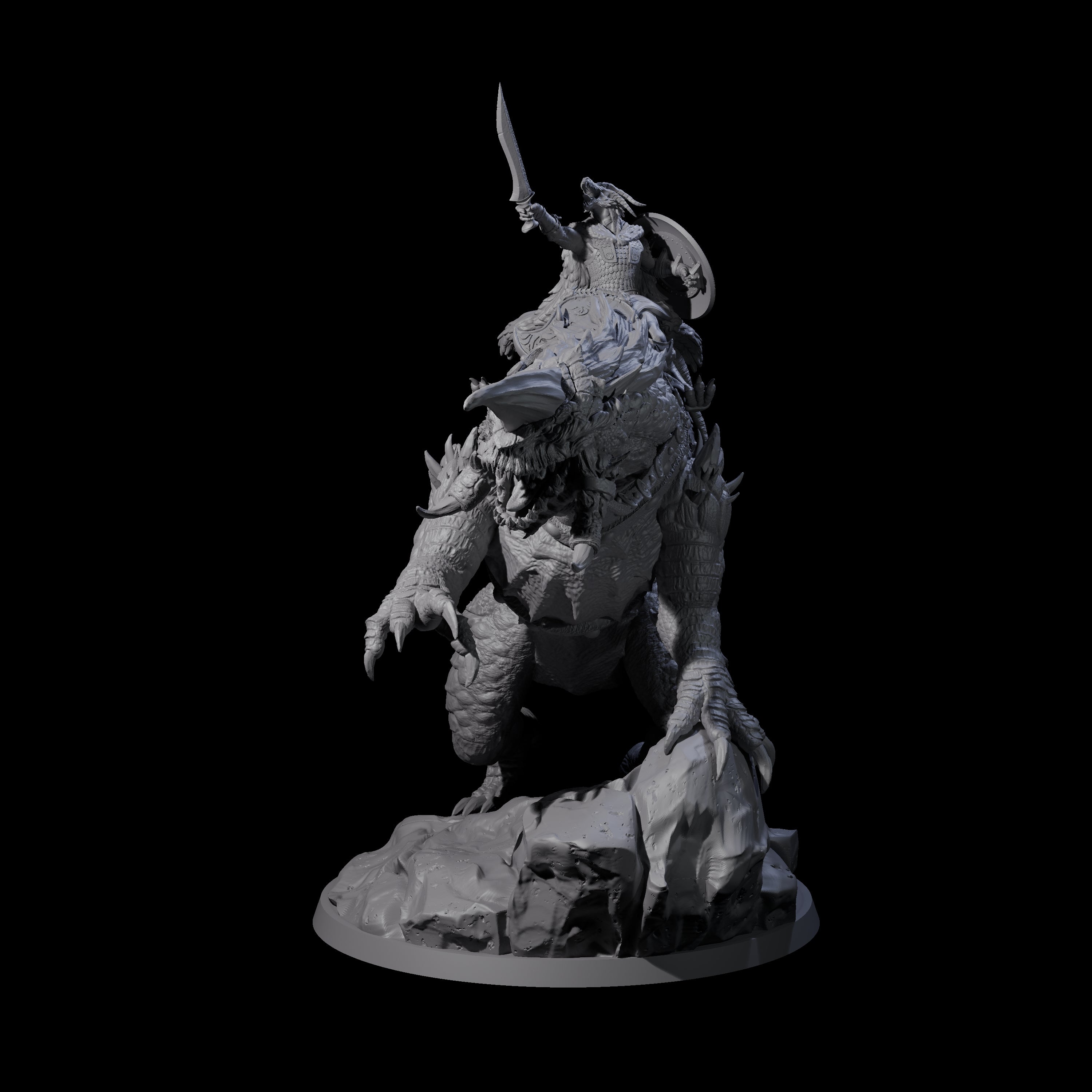 Fearless Kobold General on Siege Drake Miniature for Dungeons and Dragons, Pathfinder or other TTRPGs