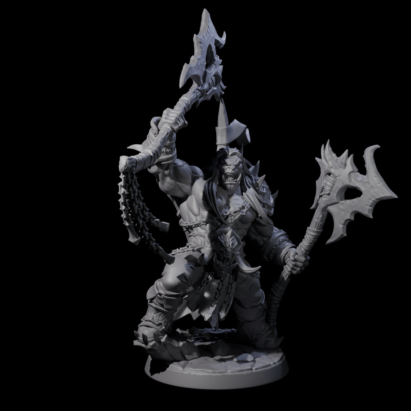 Fearsome Orc Leader Miniature for Dungeons and Dragons, Pathfinder or other TTRPGs
