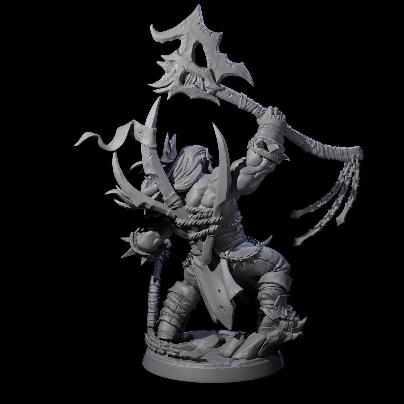 Fearsome Orc Leader Miniature for Dungeons and Dragons, Pathfinder or other TTRPGs