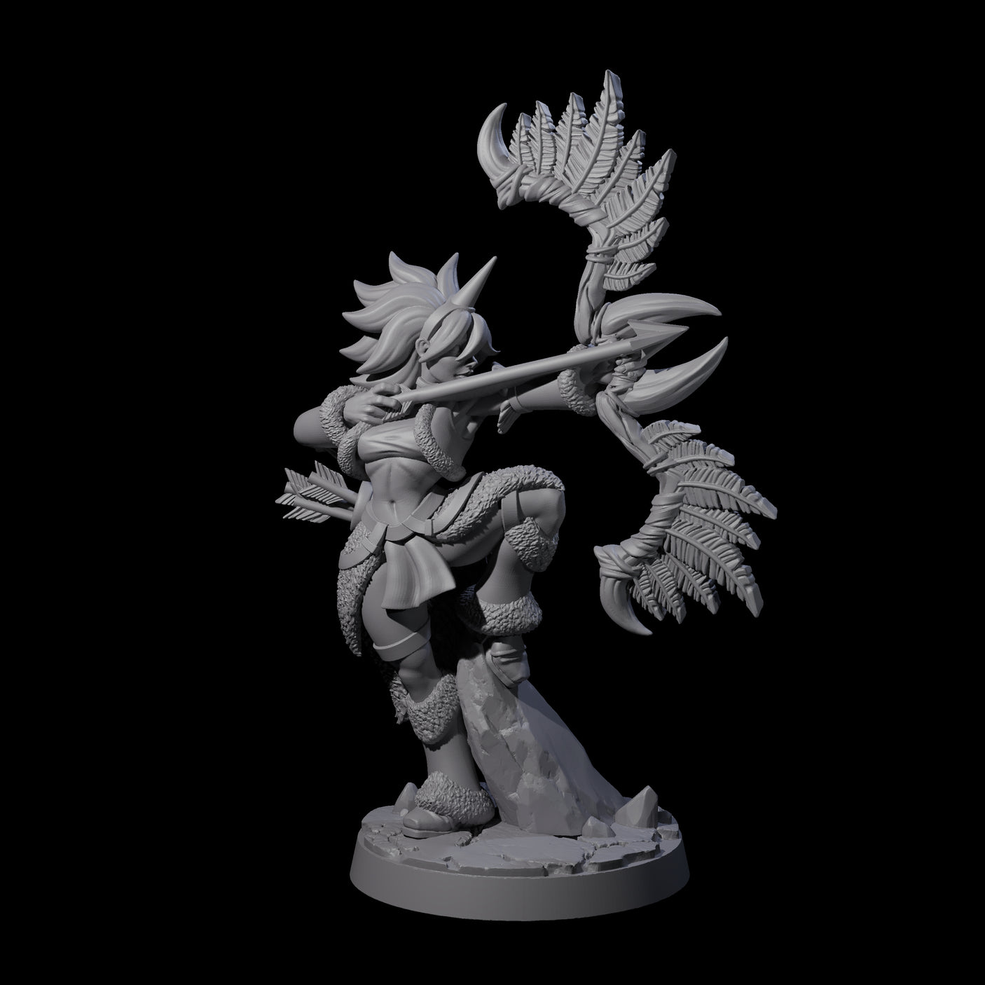 Feather Bow Ranger Miniature for Dungeons and Dragons, Pathfinder or other TTRPGs