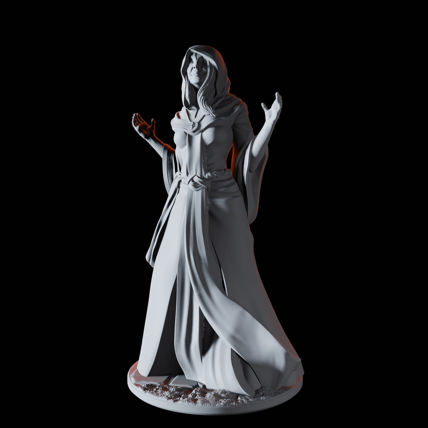 Female Cultist Miniature for Dungeons and Dragons, Pathfinder or other TTRPGs