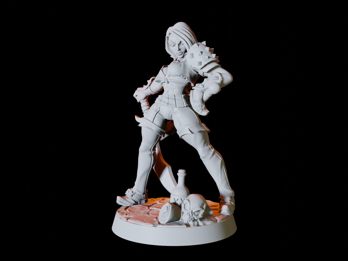 Female Elf Warrior Miniature for Dungeons and Dragons, Pathfinder or other TTRPGs