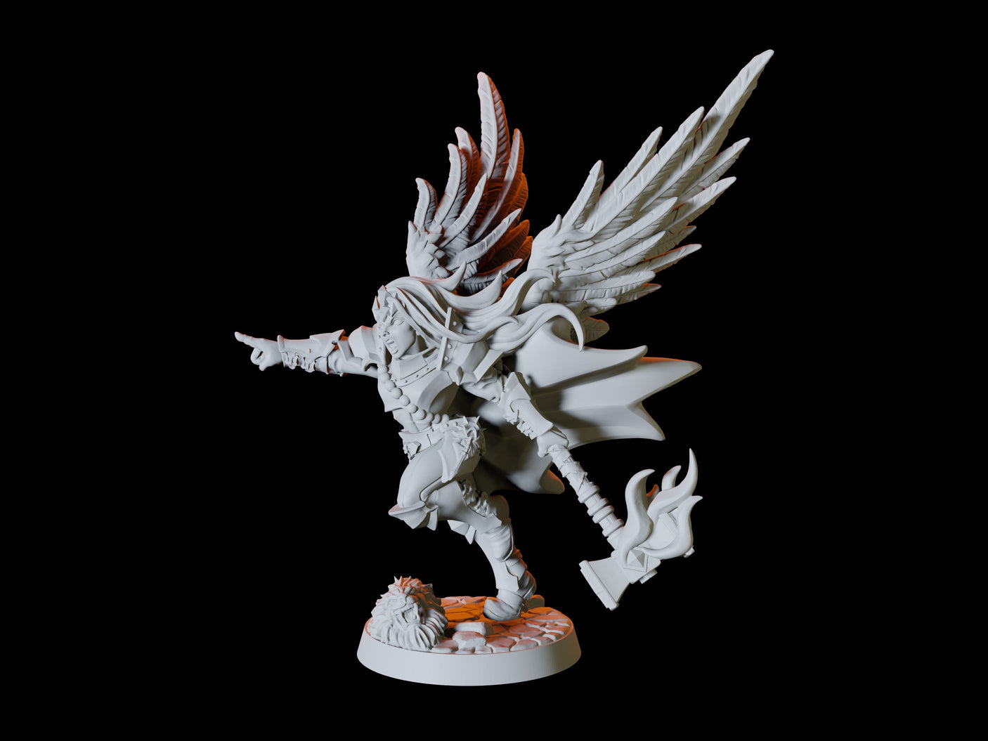 Female Human Warrior Miniature for Dungeons and Dragons, Pathfinder or other TTRPGs