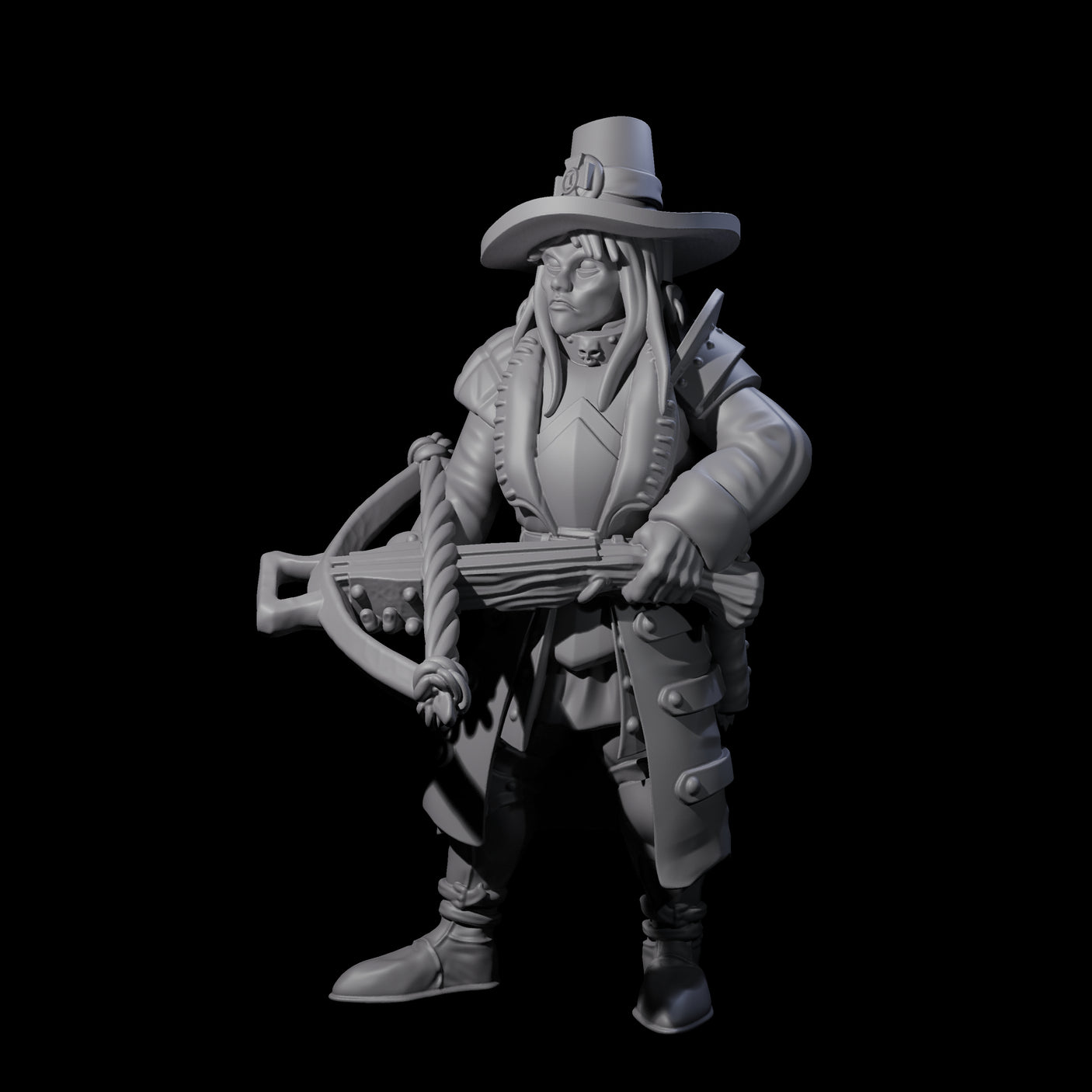Female Inquisition Hunter B Miniature for Dungeons and Dragons, Pathfinder or other TTRPGs