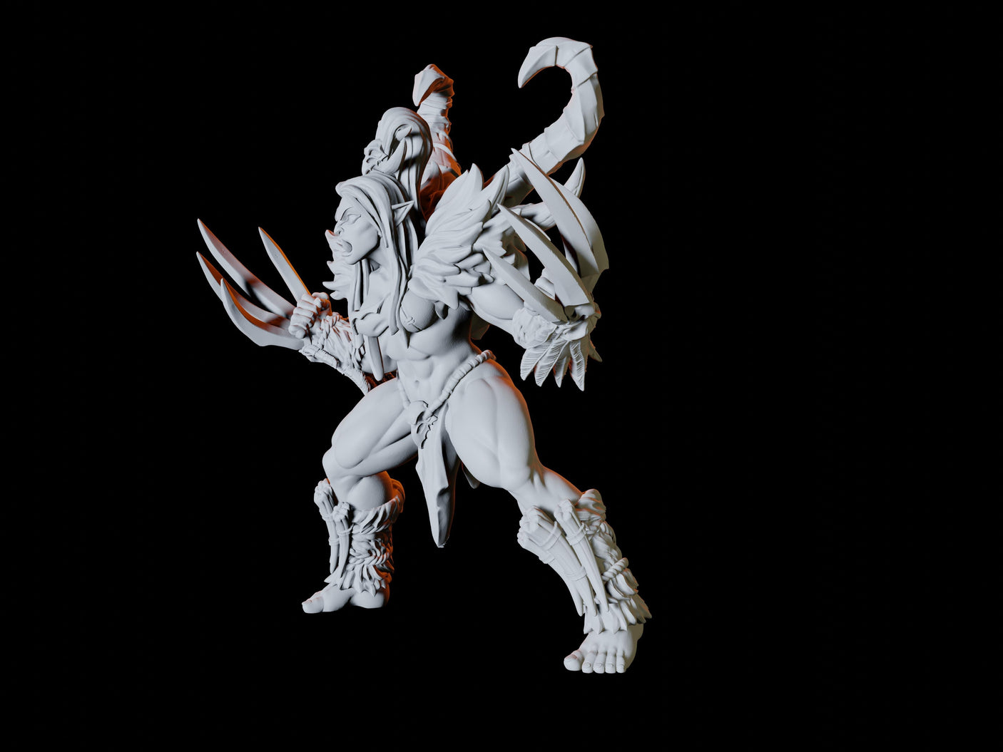 Female Orc Shaman Miniature for Dungeons and Dragons, Pathfinder or other TTRPGs