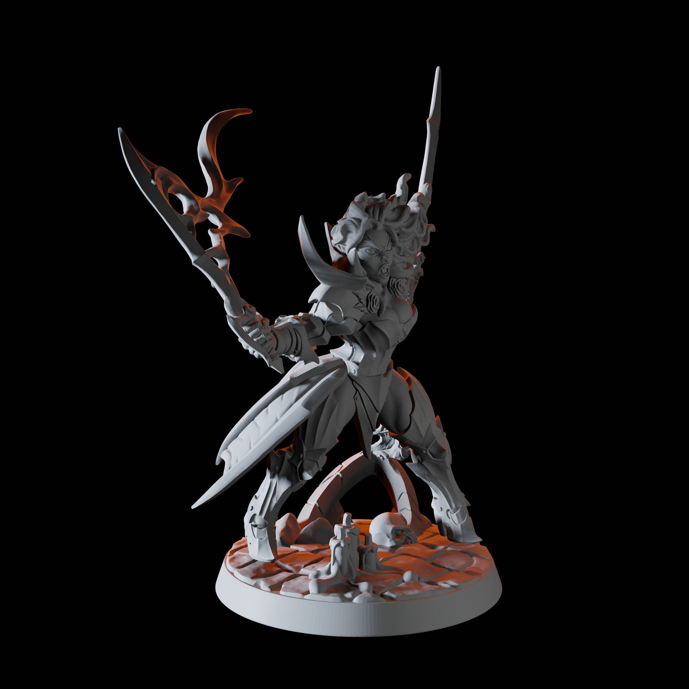 Female Vampire Warrior Miniature for Dungeons and Dragons, Pathfinder or other TTRPGs