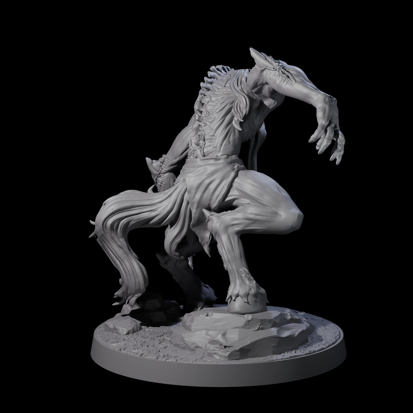 Feral Horse Troll Miniature for Dungeons and Dragons, Pathfinder or other TTRPGs
