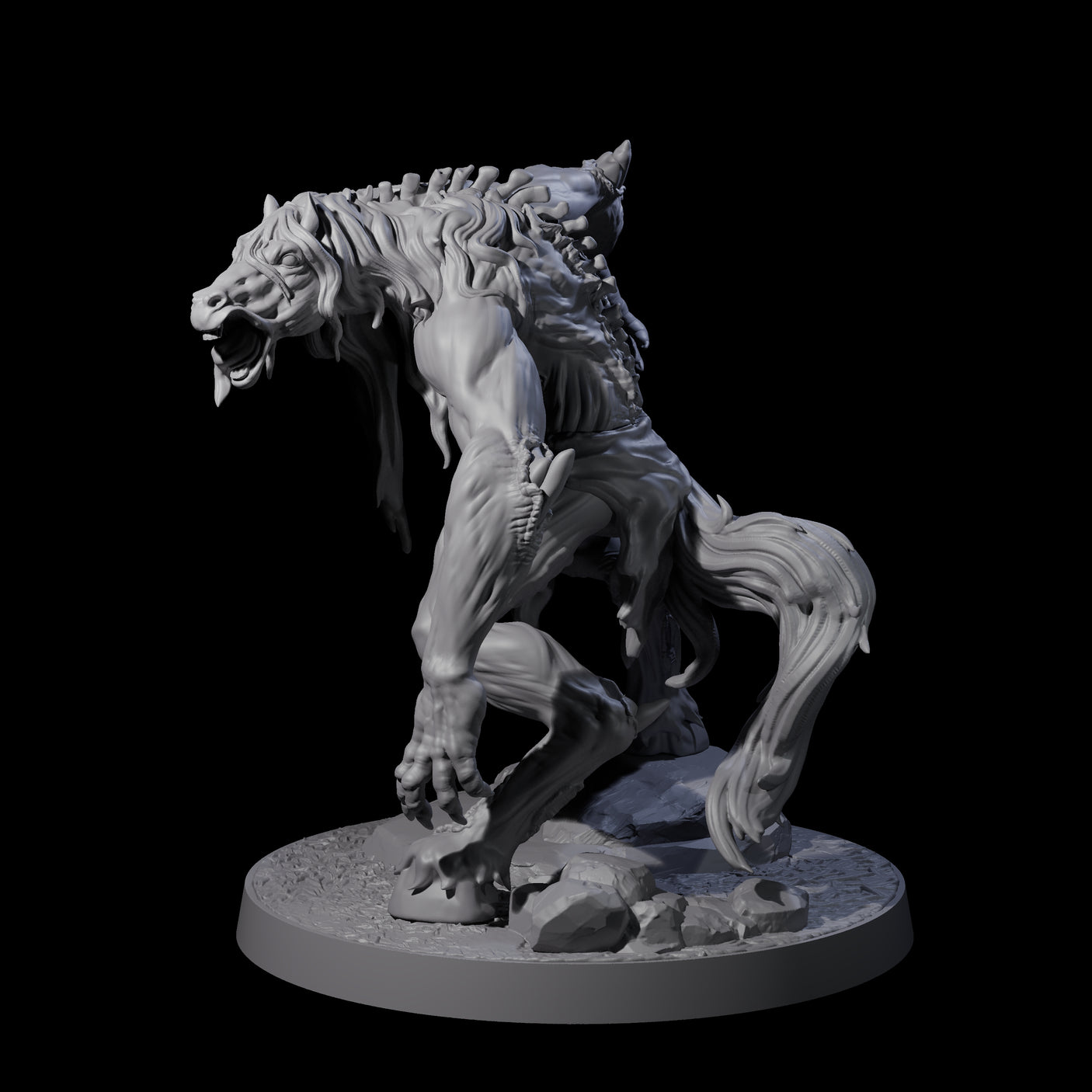 Feral Horse Troll Miniature for Dungeons and Dragons, Pathfinder or other TTRPGs