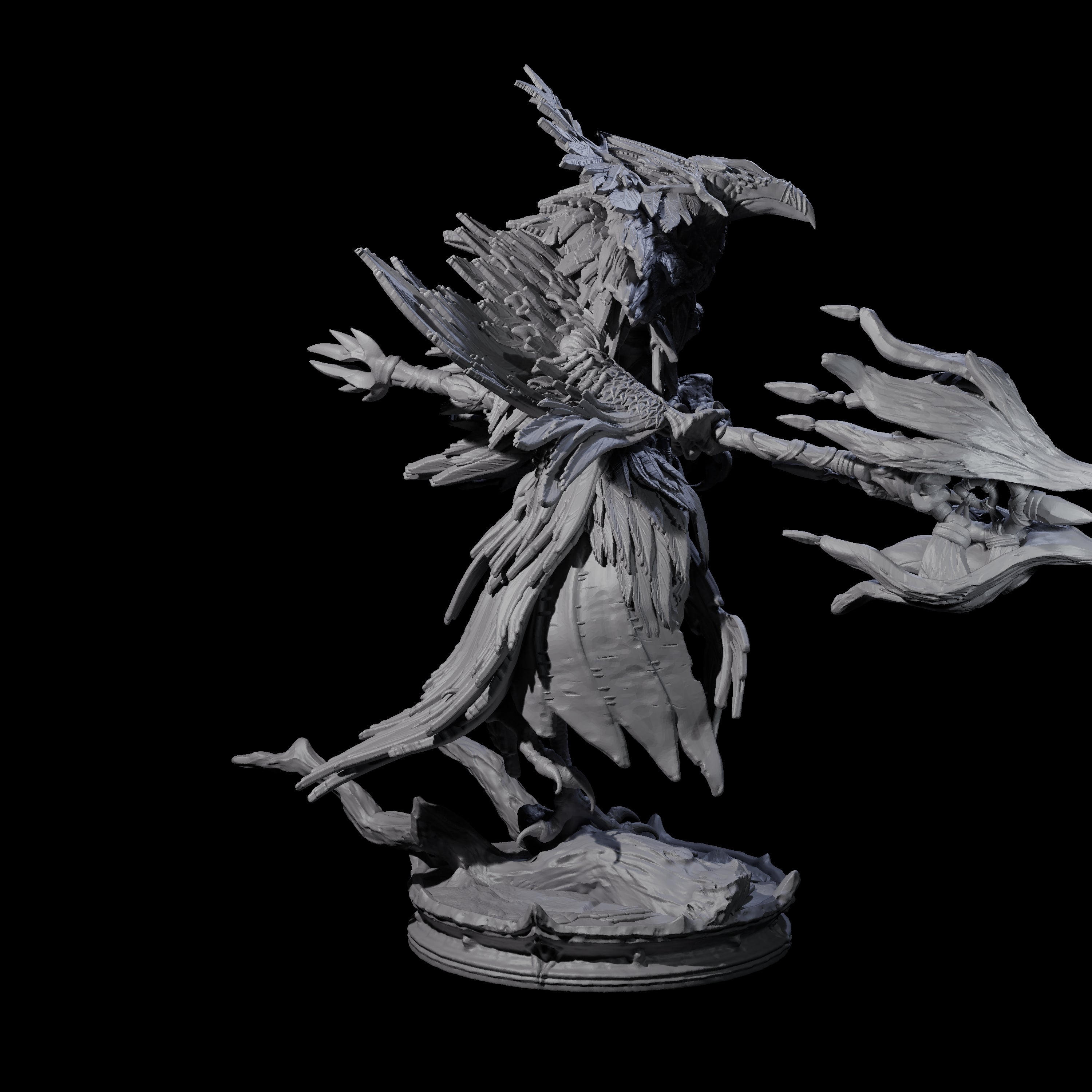 Feral Raven Druid A Miniature for Dungeons and Dragons, Pathfinder or other TTRPGs