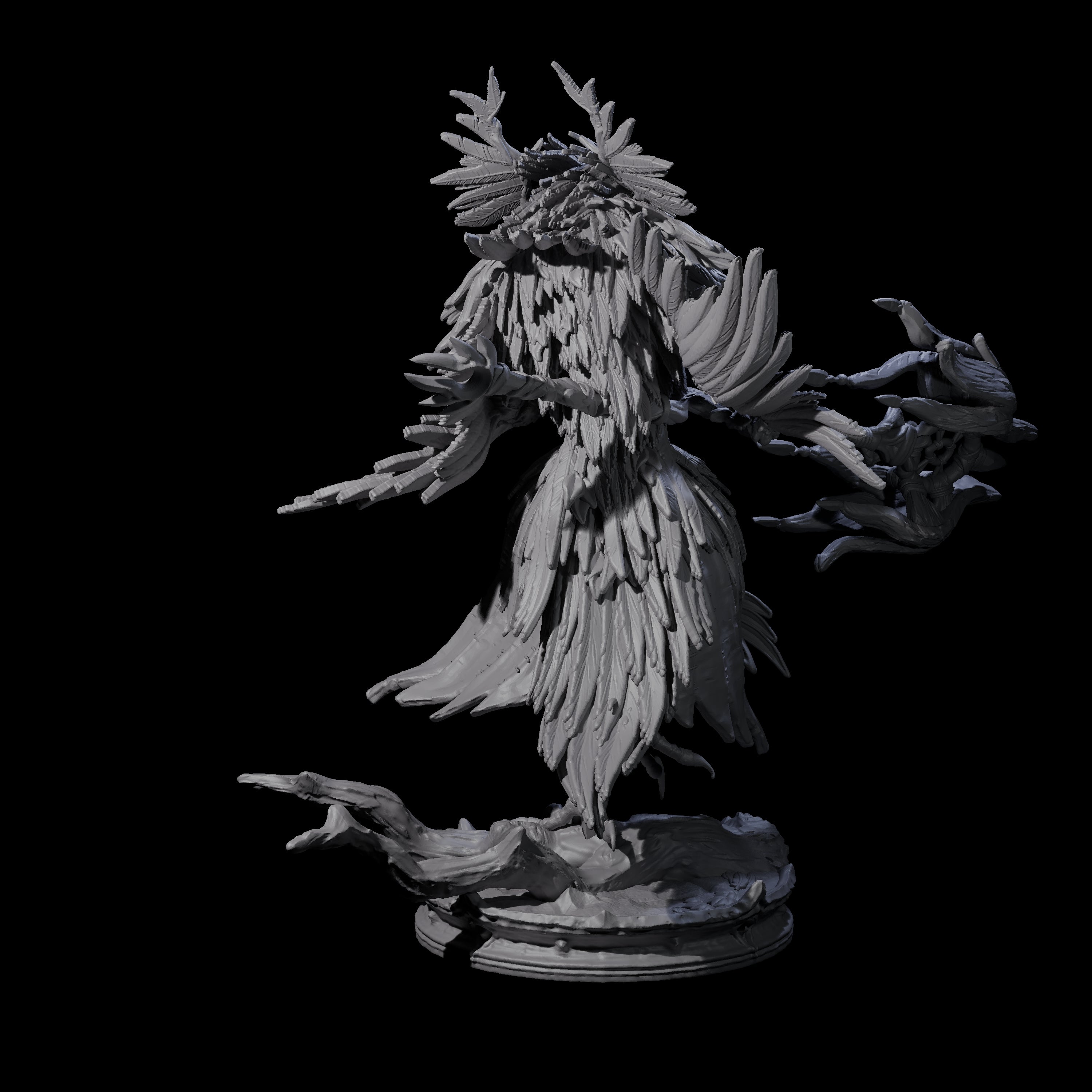 Feral Raven Druid A Miniature for Dungeons and Dragons, Pathfinder or other TTRPGs