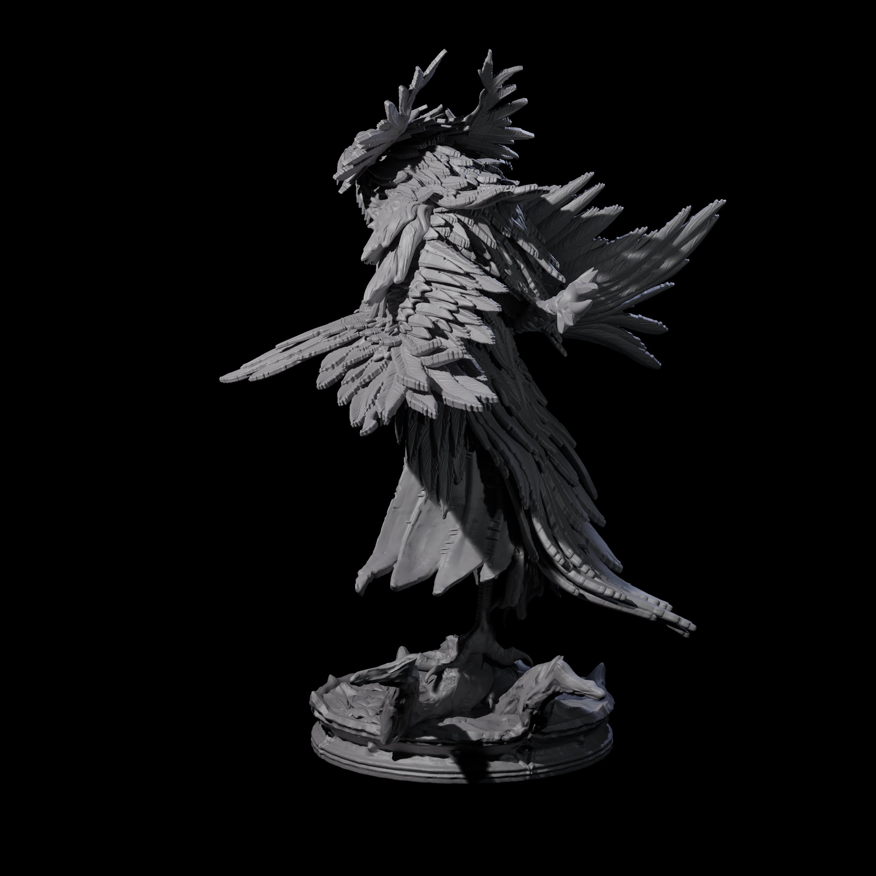 Feral Raven Druid A Miniature for Dungeons and Dragons, Pathfinder or other TTRPGs