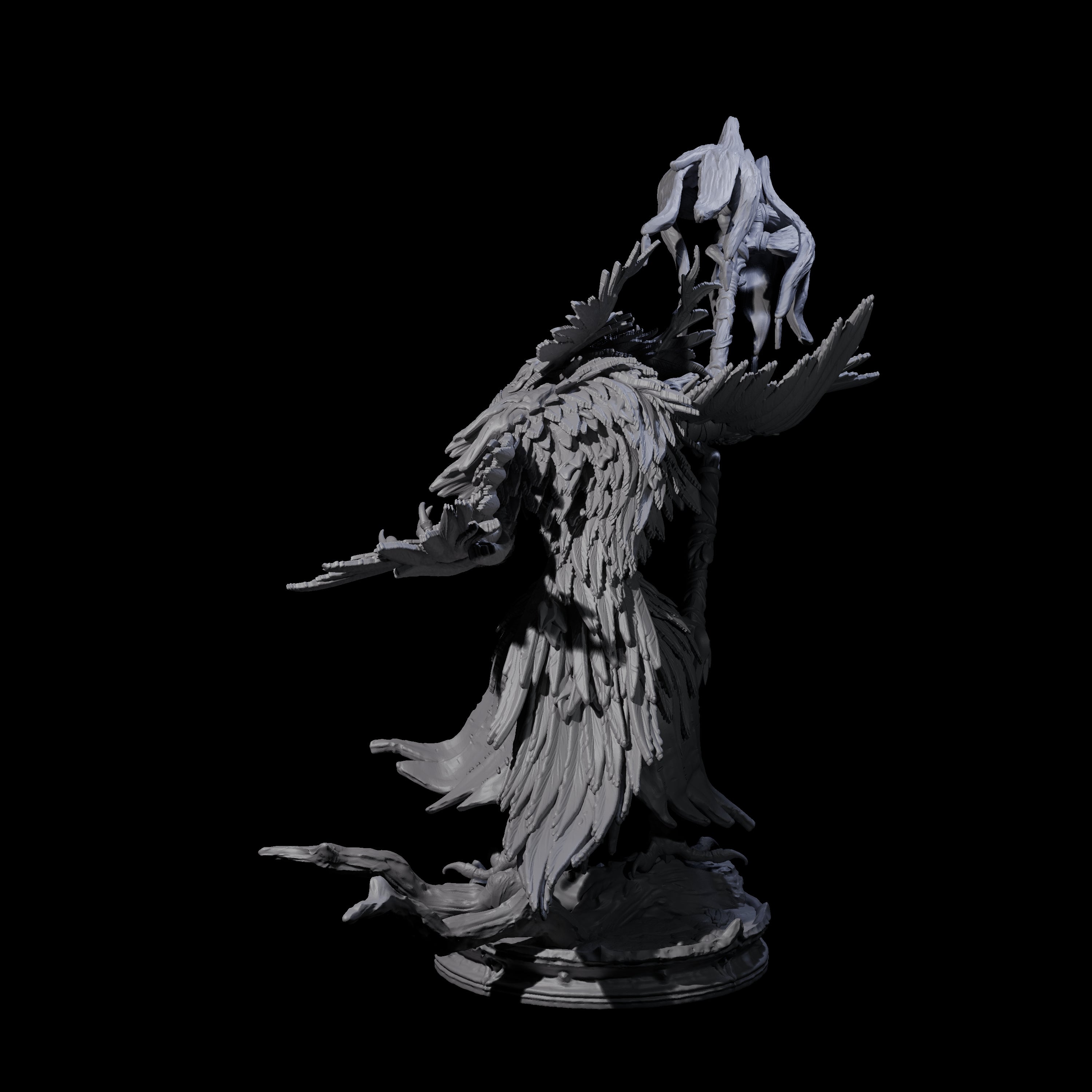 Feral Raven Druid B Miniature for Dungeons and Dragons, Pathfinder or other TTRPGs