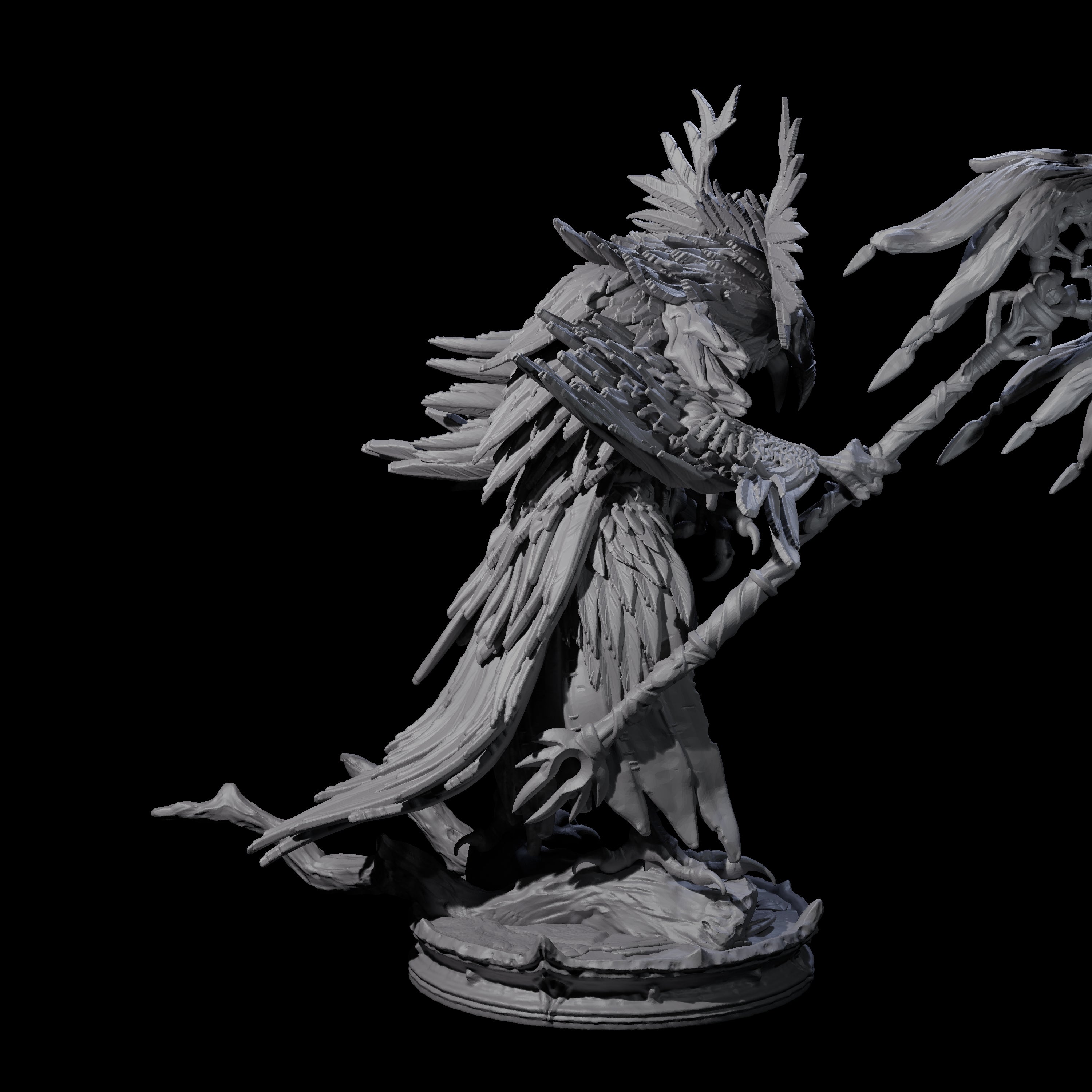 Feral Raven Druid C Miniature for Dungeons and Dragons, Pathfinder or other TTRPGs