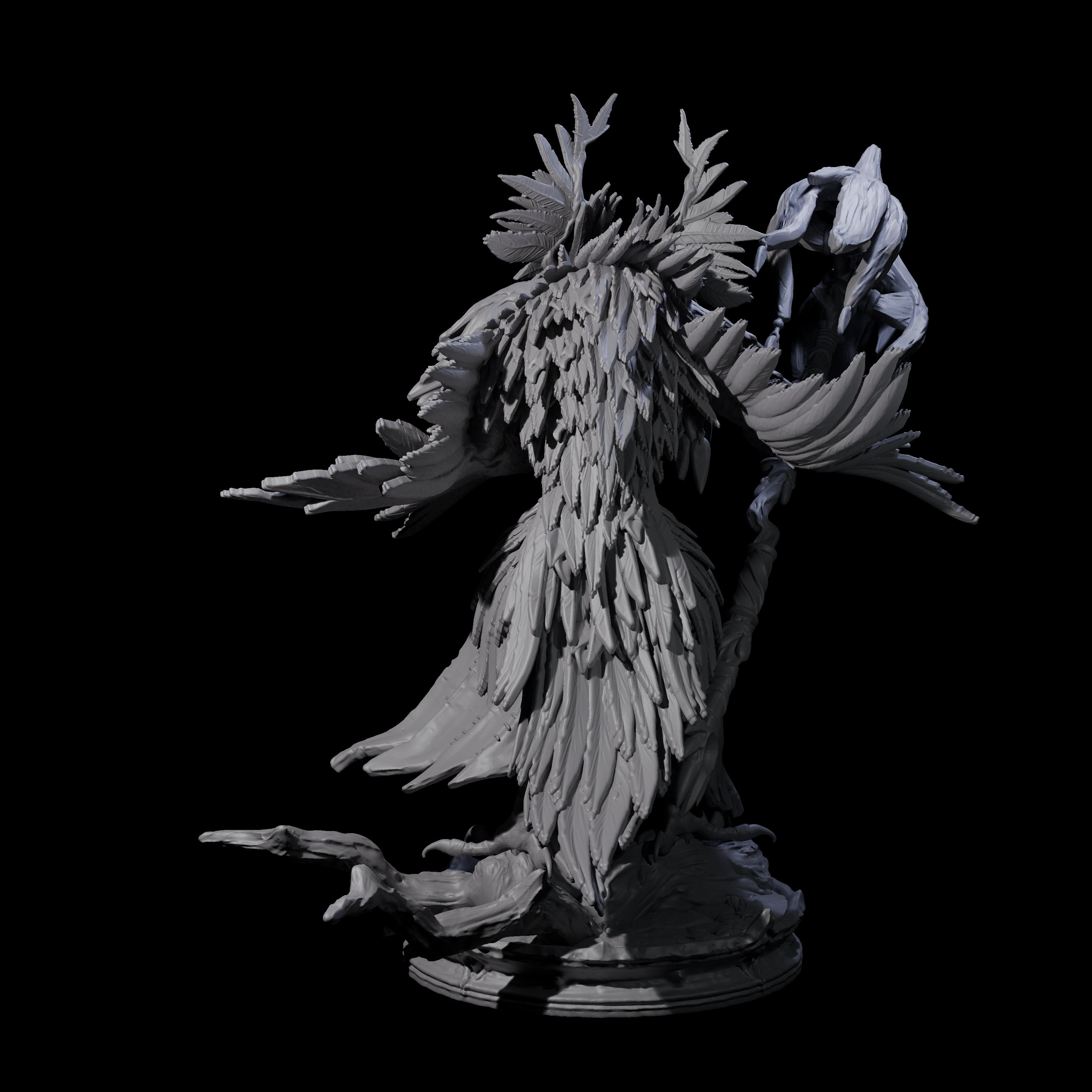 Feral Raven Druid C Miniature for Dungeons and Dragons, Pathfinder or other TTRPGs