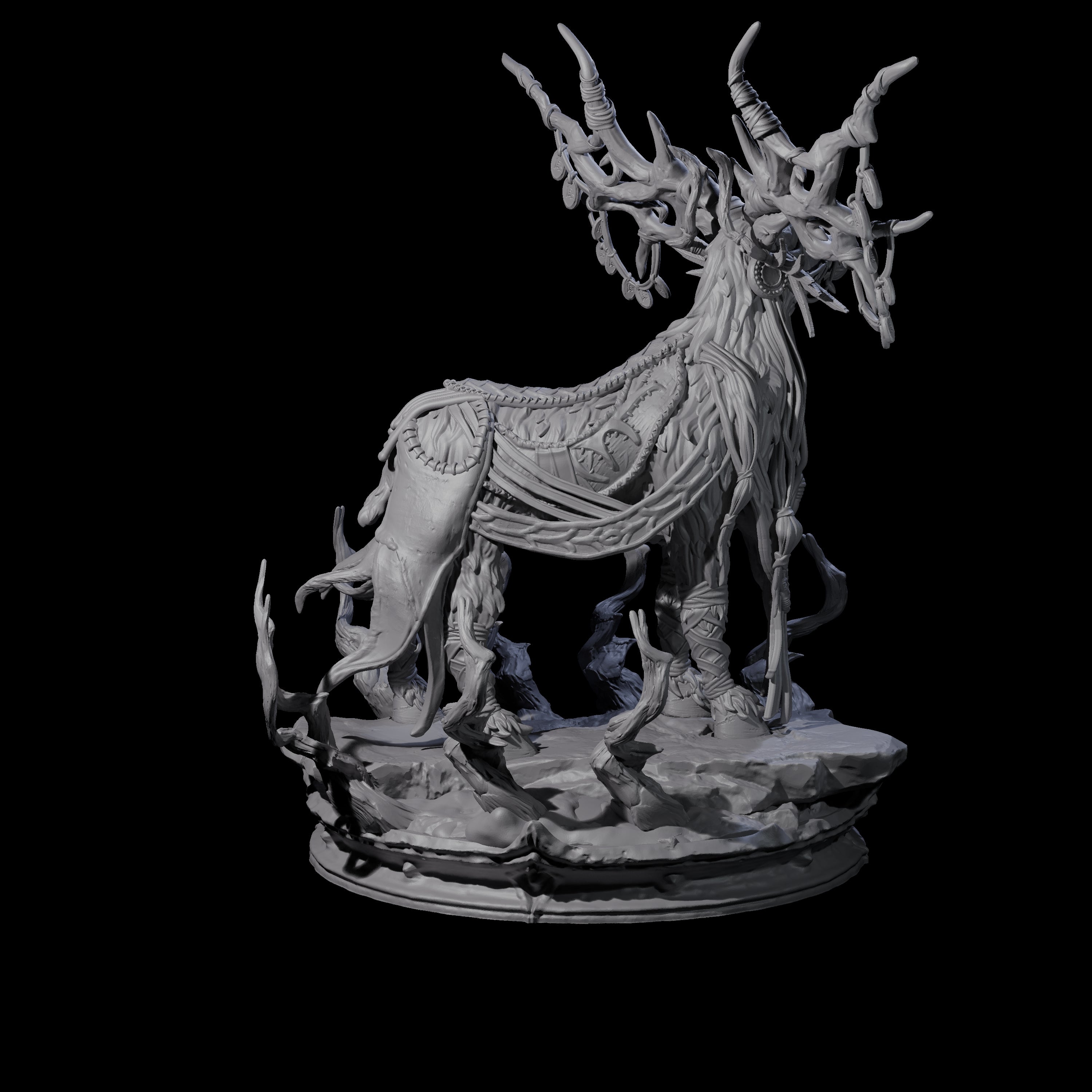 Feral Stag Druid B Miniature for Dungeons and Dragons, Pathfinder or other TTRPGs