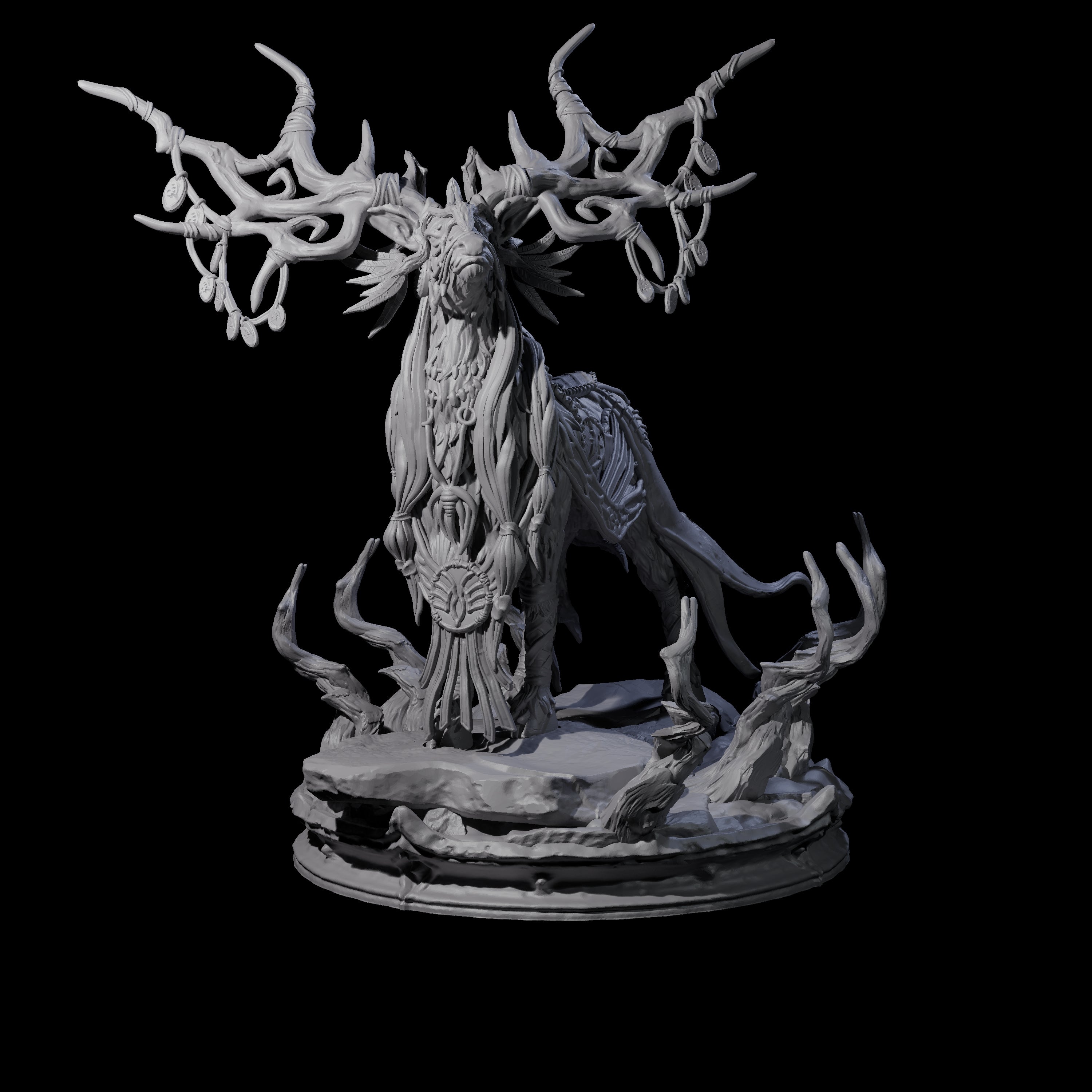 Feral Stag Druid B Miniature for Dungeons and Dragons, Pathfinder or other TTRPGs