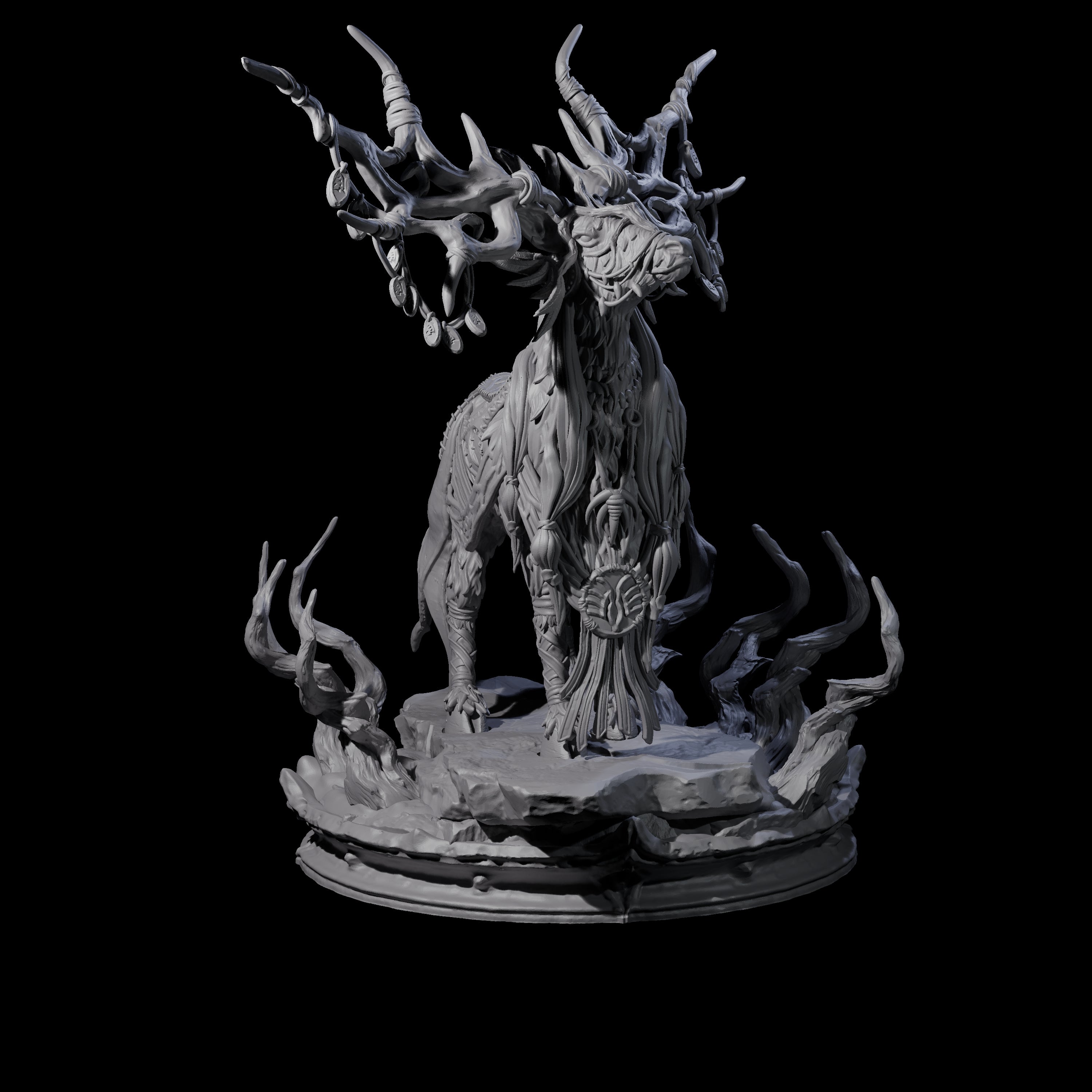 Feral Stag Druid B Miniature for Dungeons and Dragons, Pathfinder or other TTRPGs