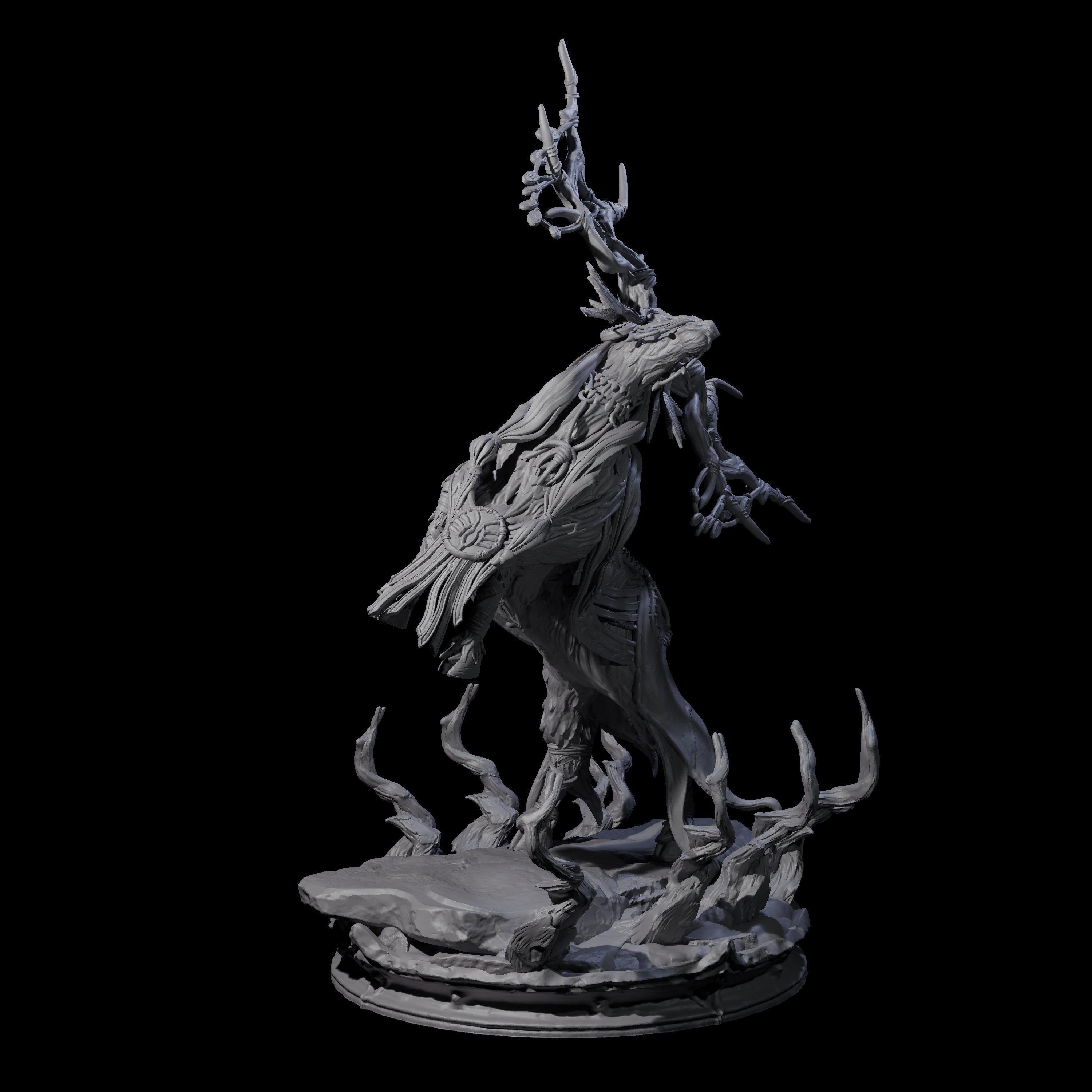 Feral Stag Druid C Miniature for Dungeons and Dragons, Pathfinder or other TTRPGs