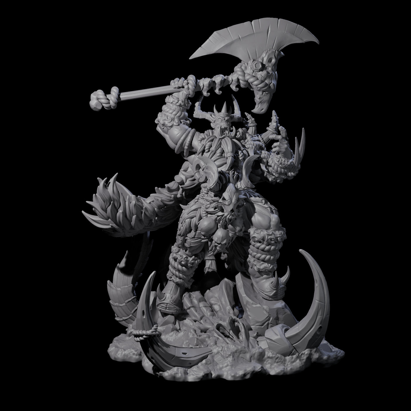 Ferocious Orc Chieftain Miniature for Dungeons and Dragons, Pathfinder or other TTRPGs