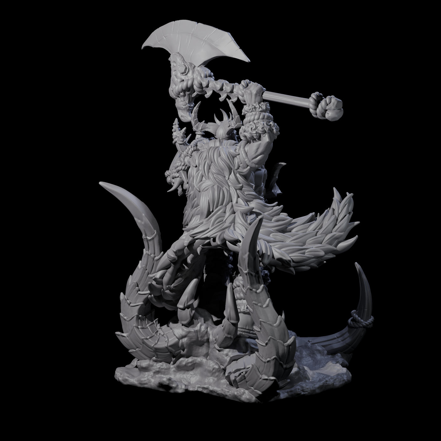 Ferocious Orc Chieftain Miniature for Dungeons and Dragons, Pathfinder or other TTRPGs