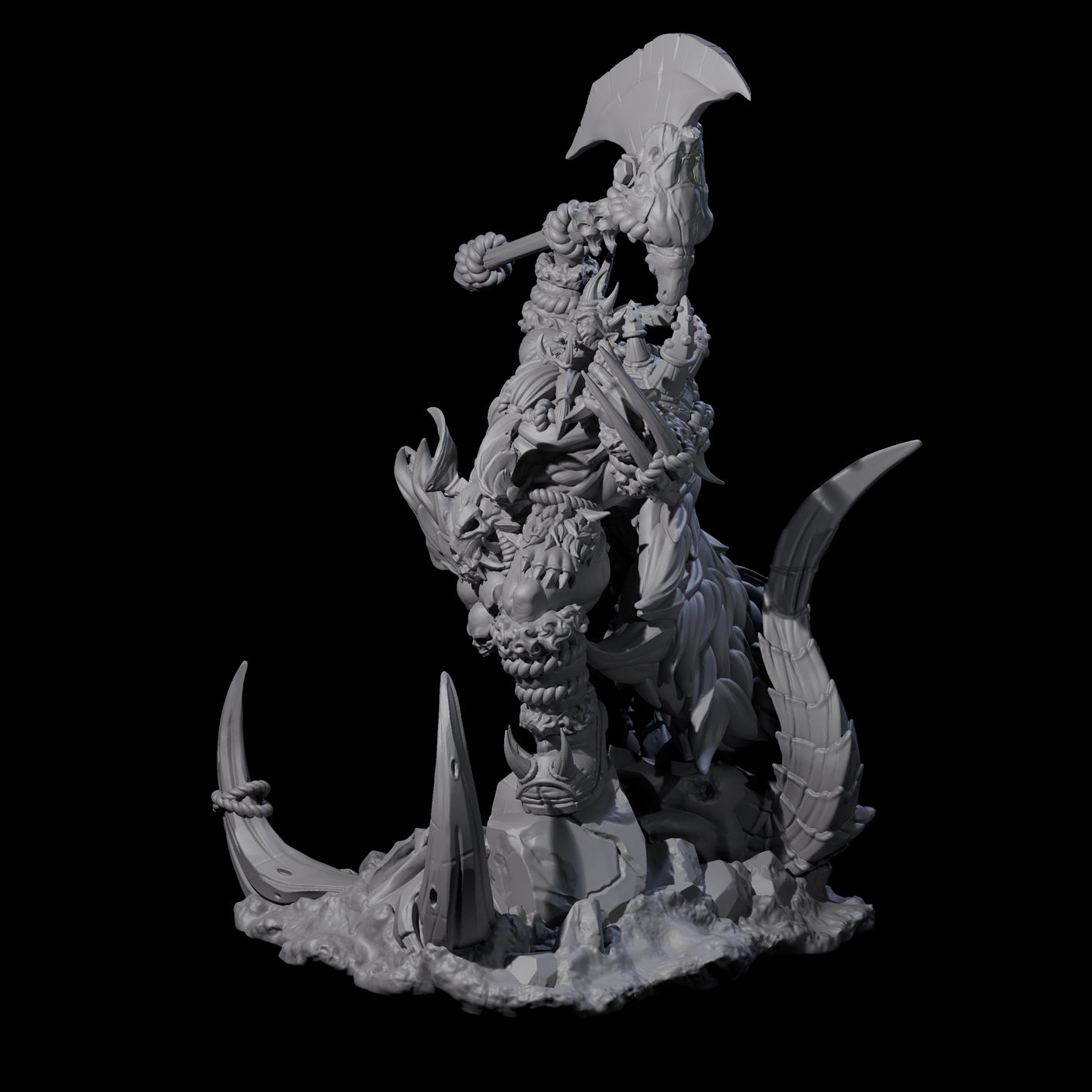 Ferocious Orc Chieftain Miniature for Dungeons and Dragons, Pathfinder or other TTRPGs