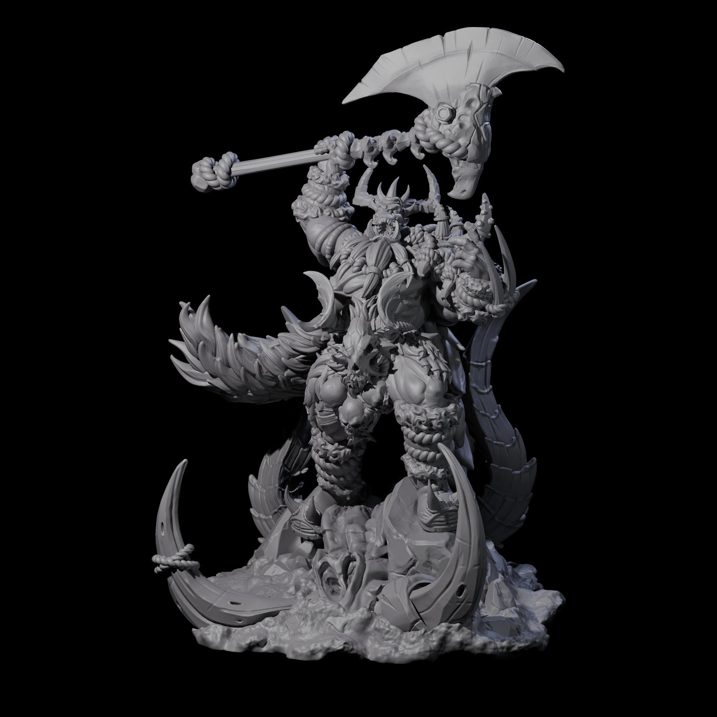 Ferocious Orc Chieftain Miniature for Dungeons and Dragons, Pathfinder or other TTRPGs