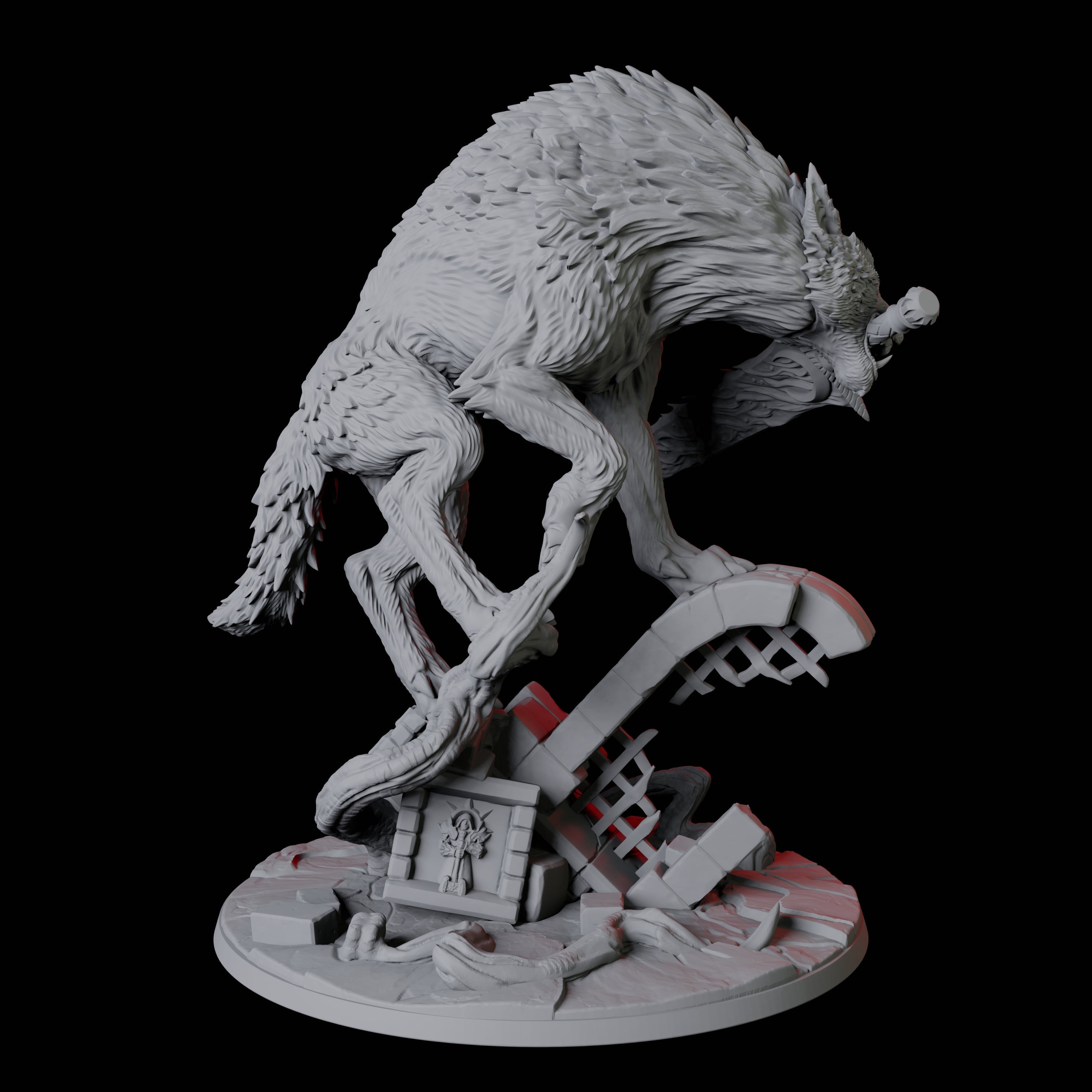Ferocious Sword-Wielding Werewolf Miniature for Dungeons and Dragons, Pathfinder or other TTRPGs
