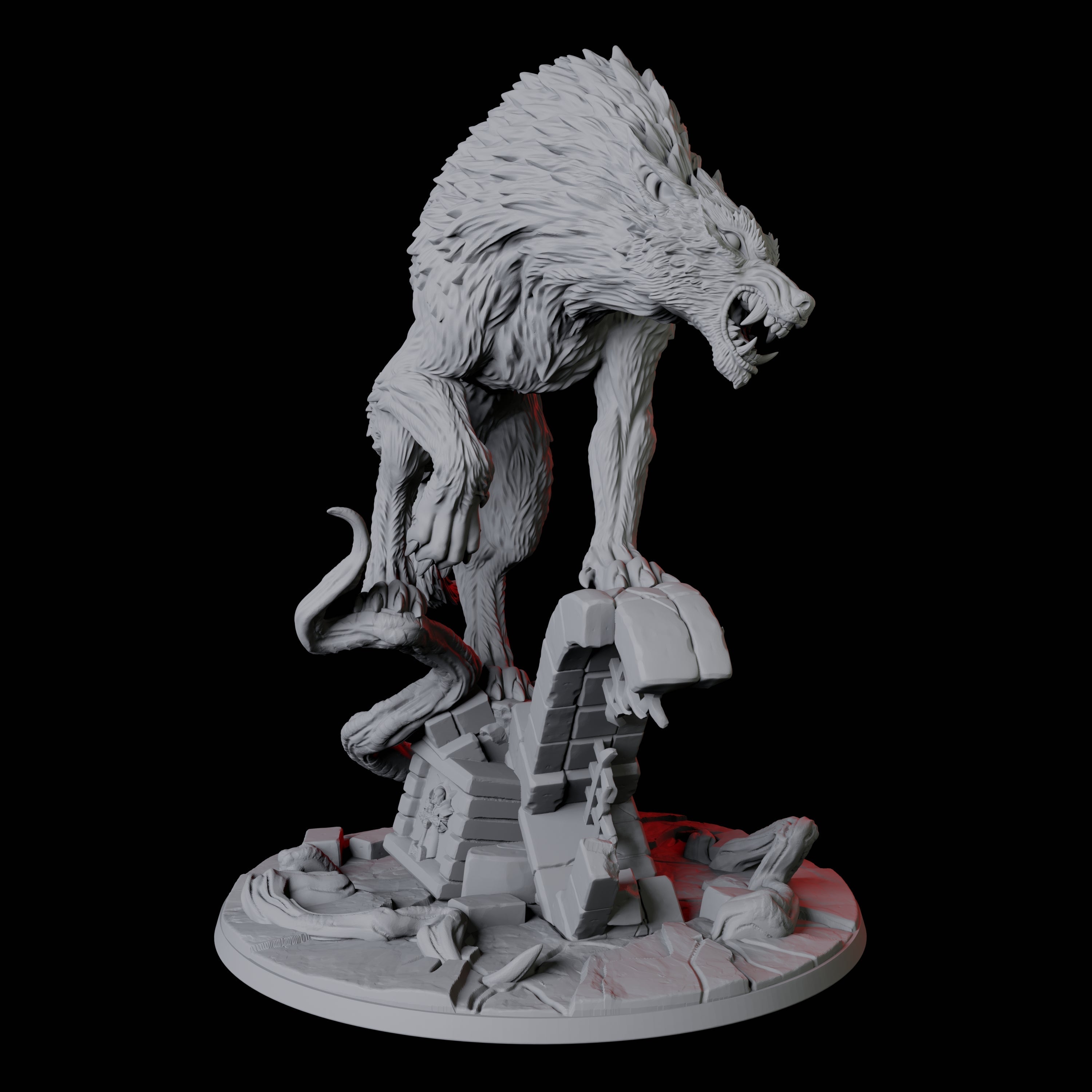 Ferocious Sword-Wielding Werewolf Miniature for Dungeons and Dragons, Pathfinder or other TTRPGs