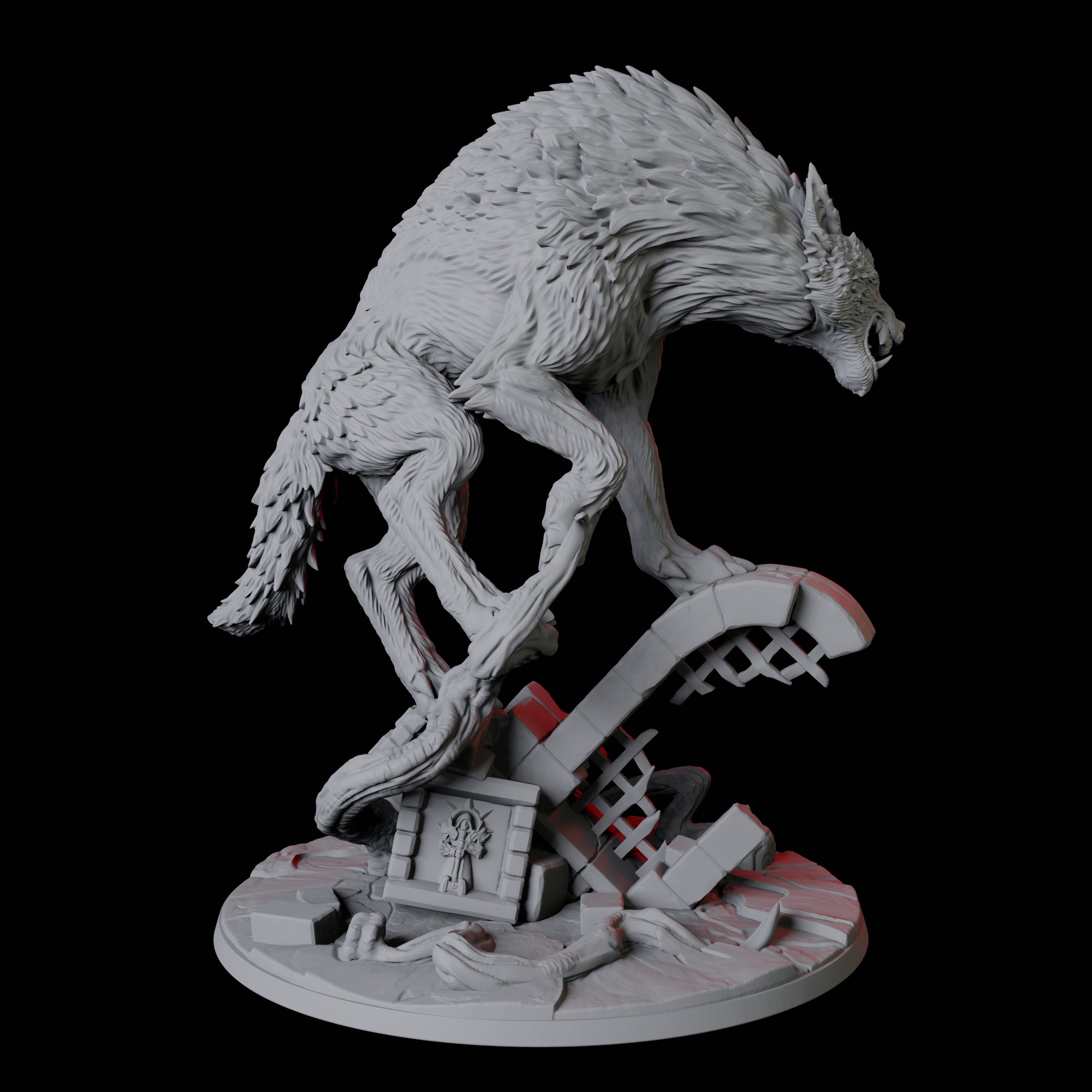 Ferocious Sword-Wielding Werewolf Miniature for Dungeons and Dragons, Pathfinder or other TTRPGs