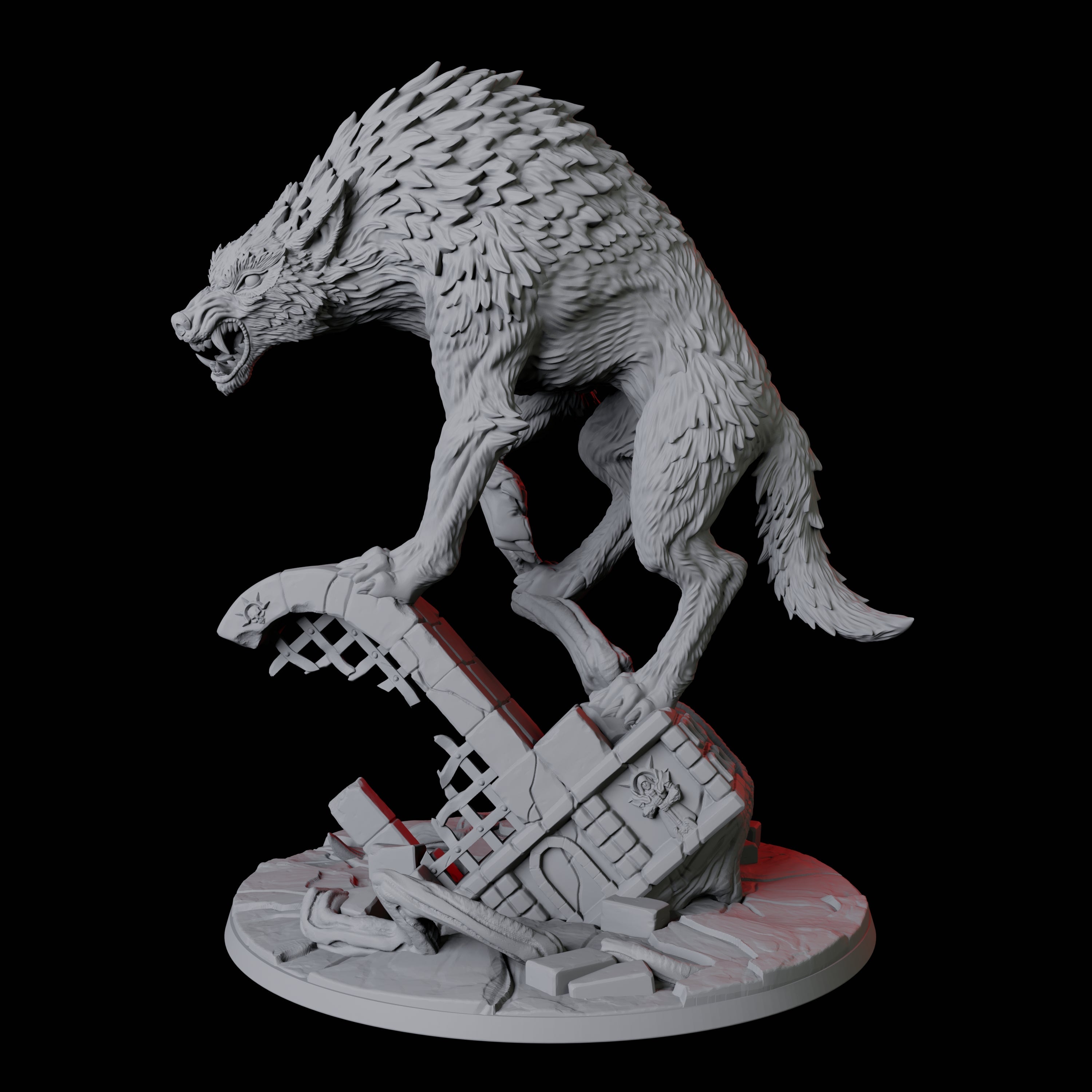 Ferocious Sword-Wielding Werewolf Miniature for Dungeons and Dragons, Pathfinder or other TTRPGs
