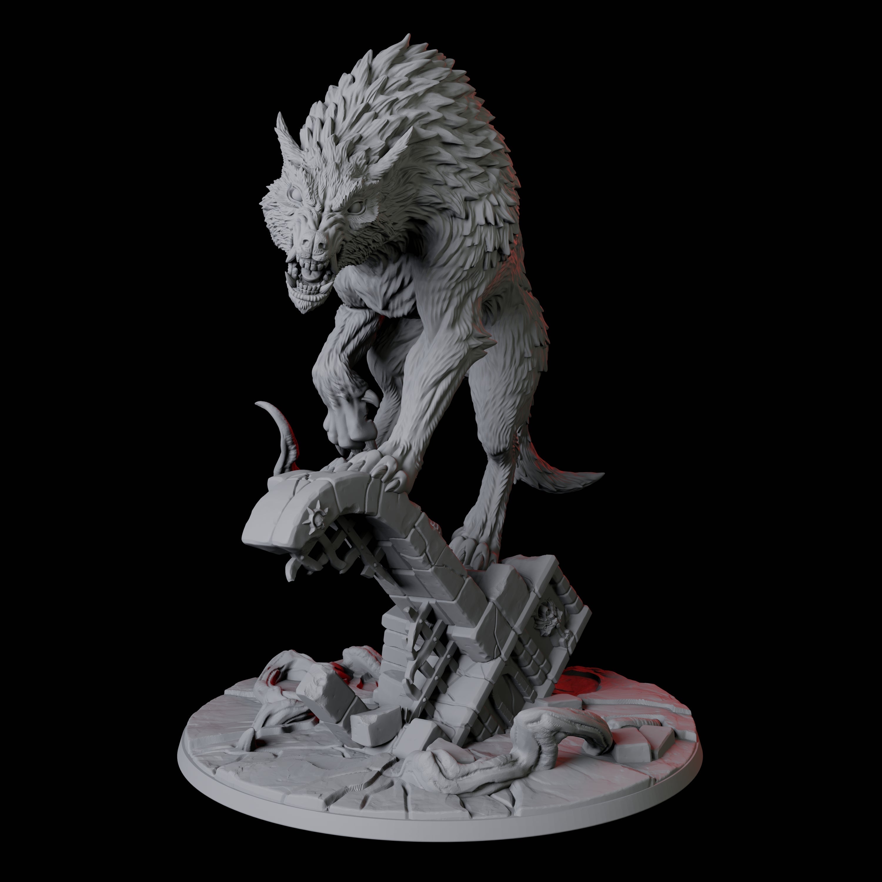 Ferocious Sword-Wielding Werewolf Miniature for Dungeons and Dragons, Pathfinder or other TTRPGs