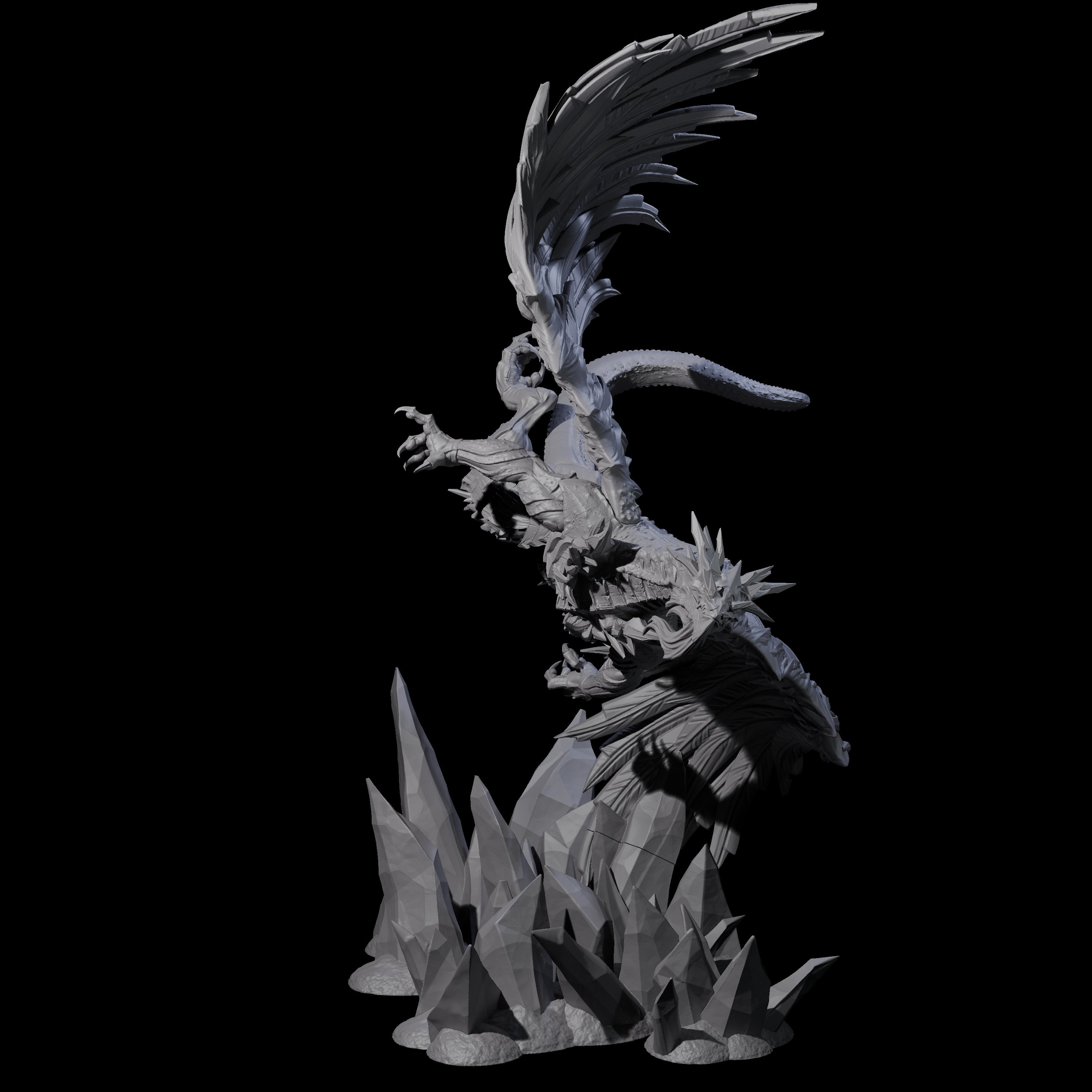 Ferocious White Dragon Miniature for Dungeons and Dragons, Pathfinder or other TTRPGs