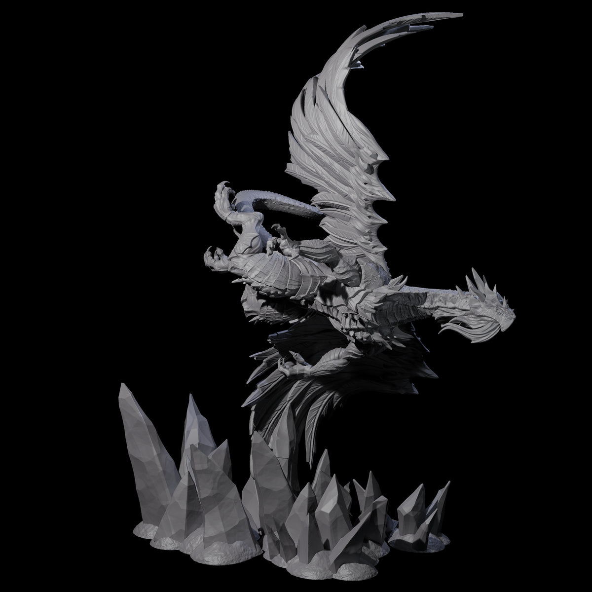 Ferocious White Dragon Miniature for Dungeons and Dragons, Pathfinder or other TTRPGs